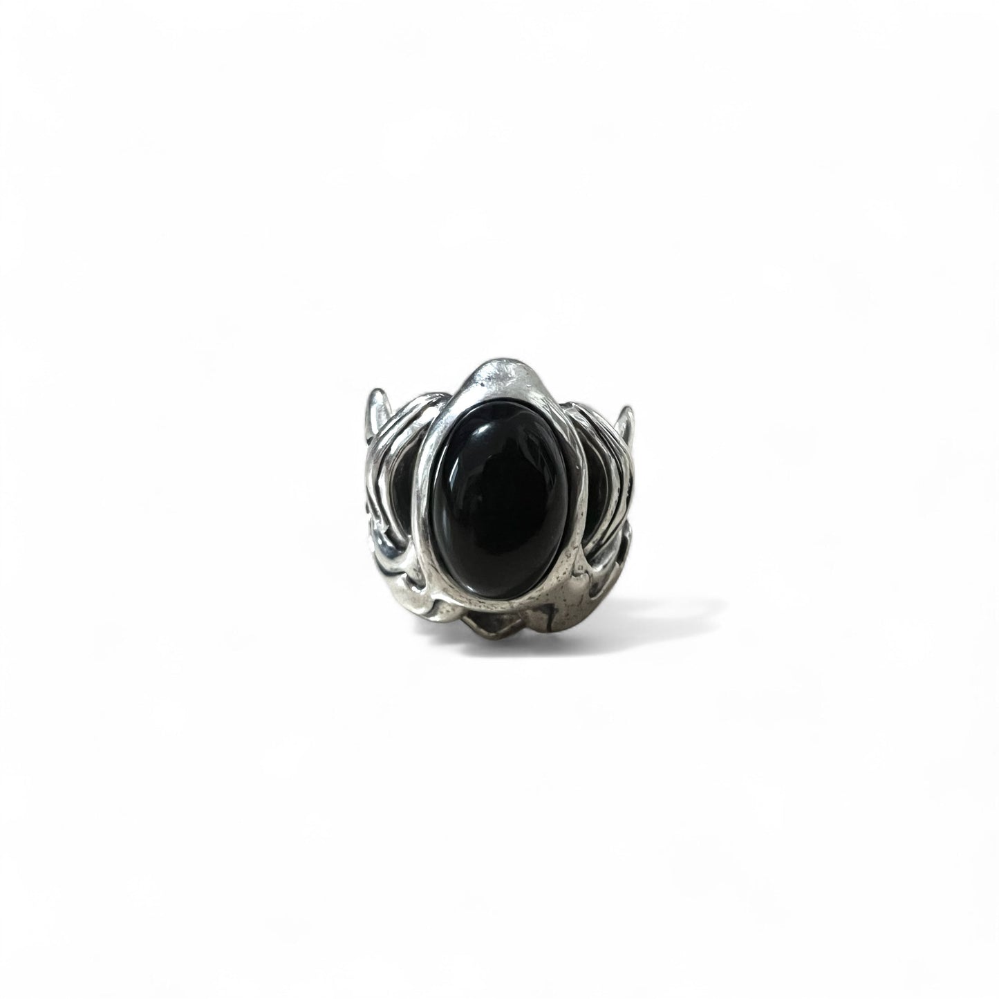 M's COLLECTION Onyx Stone Tribal Ring, Size 20, Silver