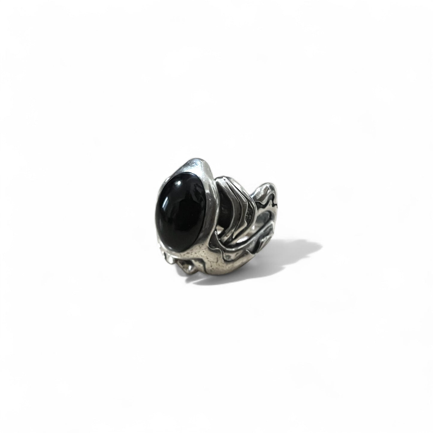 M's COLLECTION Onyx Stone Tribal Ring, Size 20, Silver