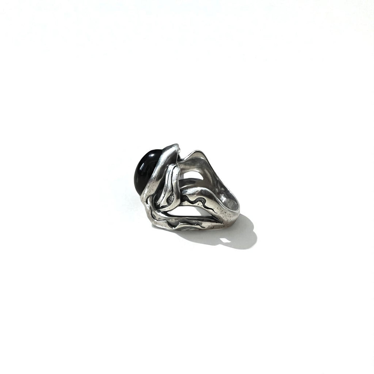 M's COLLECTION Onyx Stone Tribal Ring, Size 20, Silver