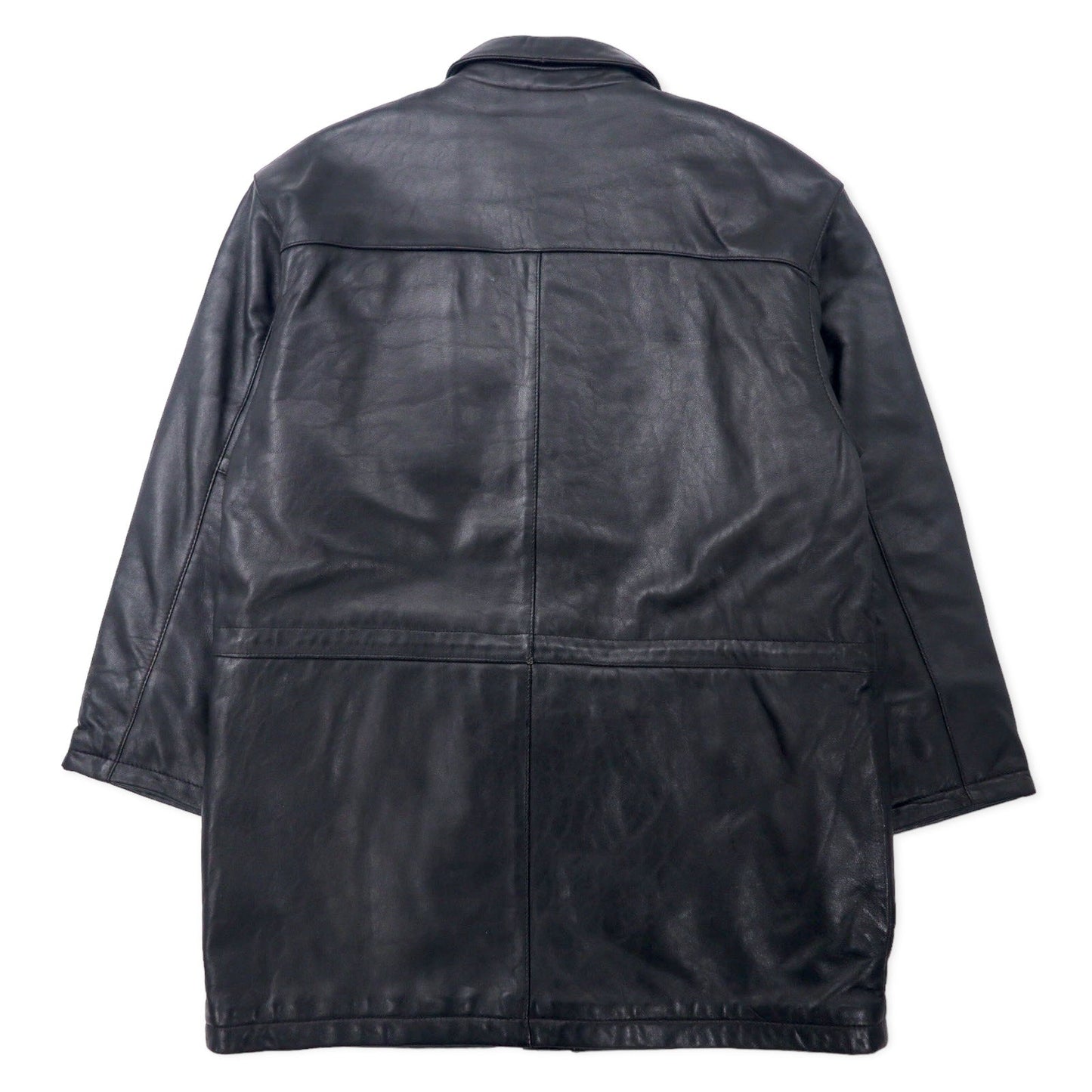 Sub Urban Lambskin Car Coat, Large, Black, with Quilted Sheepskin Lining