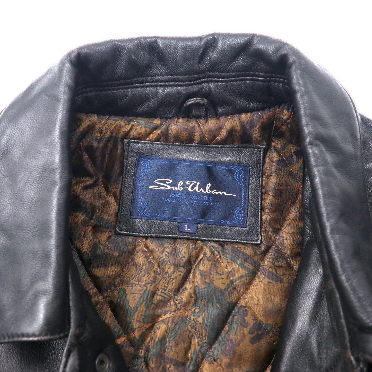 Sub Urban Lambskin Car Coat, Large, Black, with Quilted Sheepskin Lining
