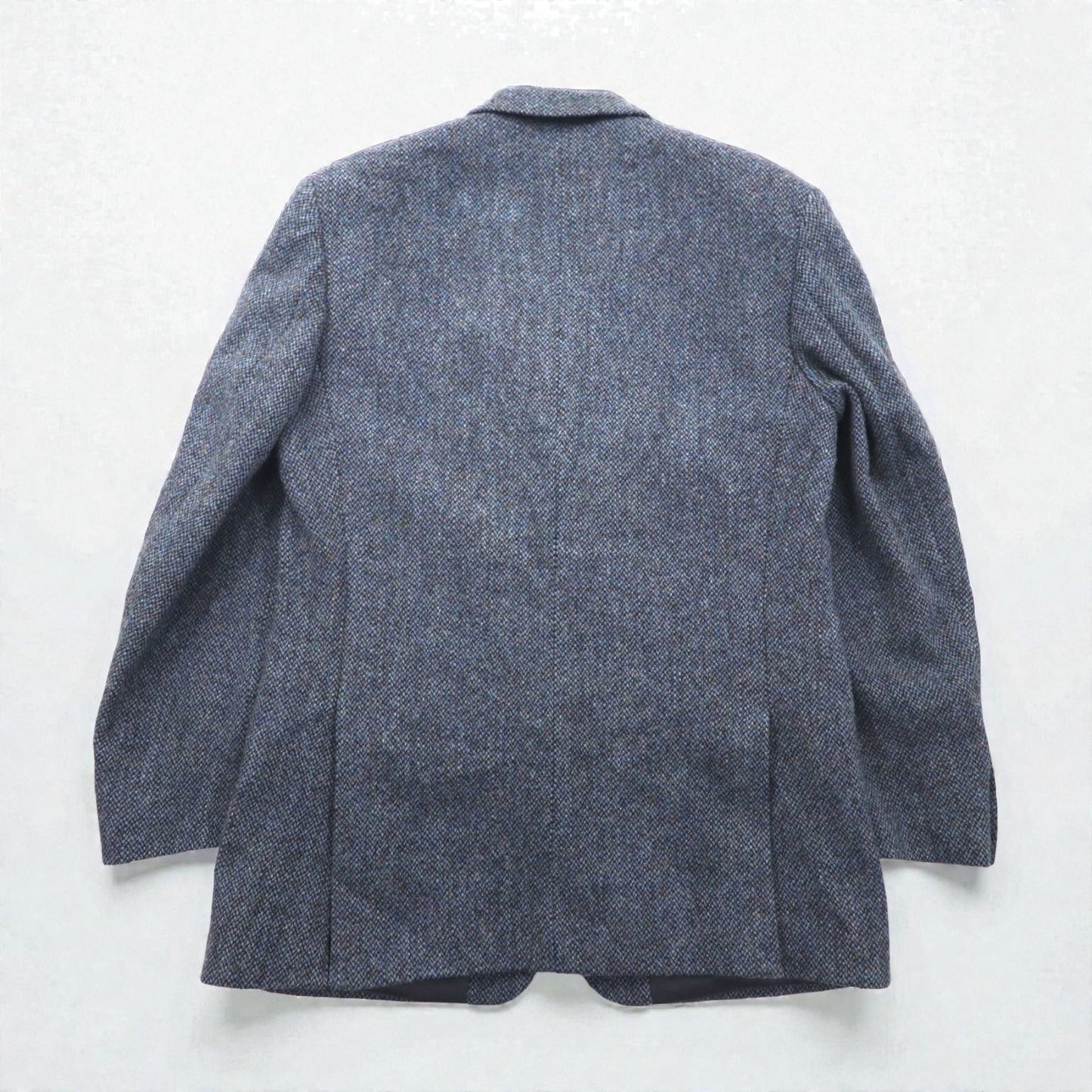 Harris Tweed スコットランド製 ツイード 2B テーラードジャケット ブレザー L ネイビー ウール 100th ANNIVERSARY LIMITED EDITION