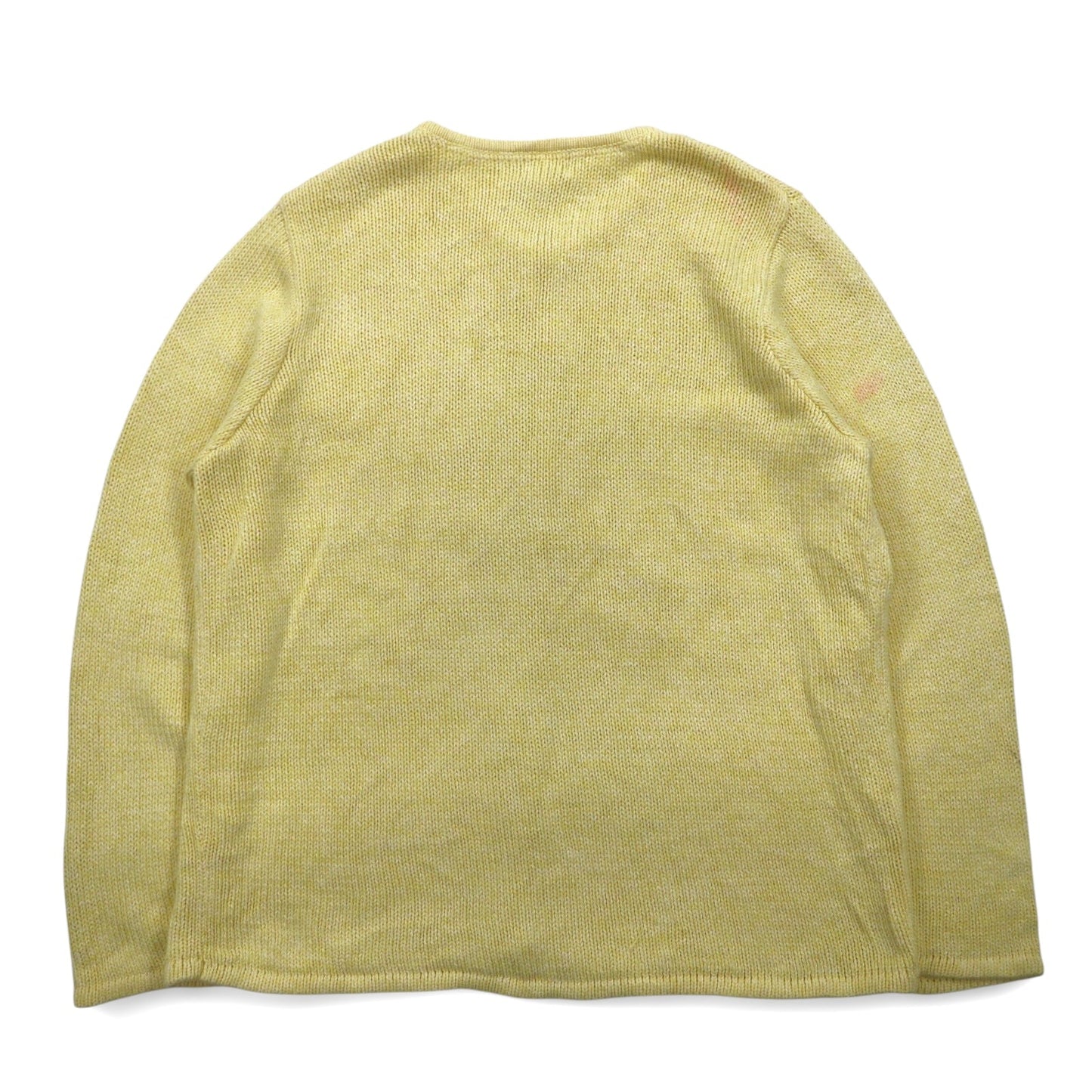 LLBean 90s Cotton Knit Cardigan, XL, Yellow, FGF5