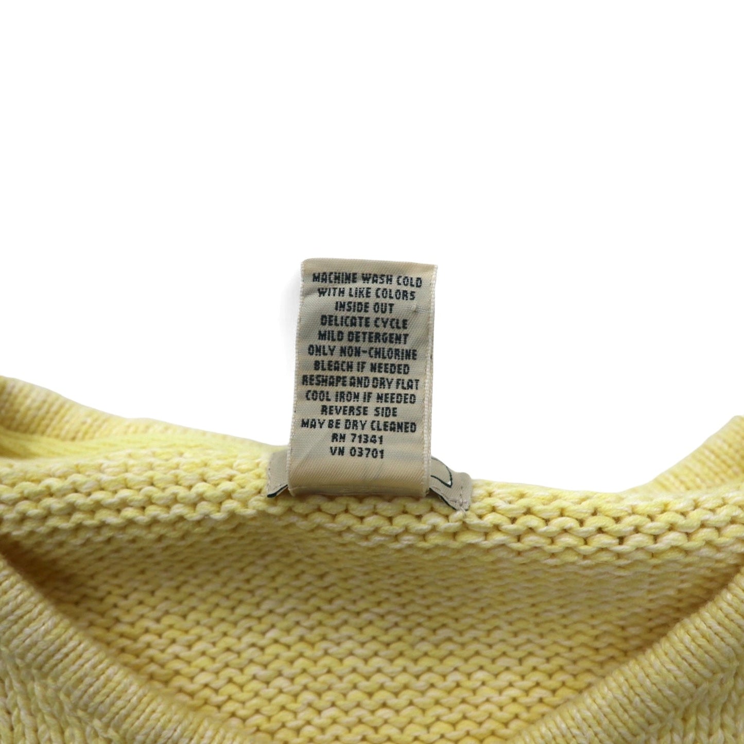 LLBean 90s Cotton Knit Cardigan, XL, Yellow, FGF5