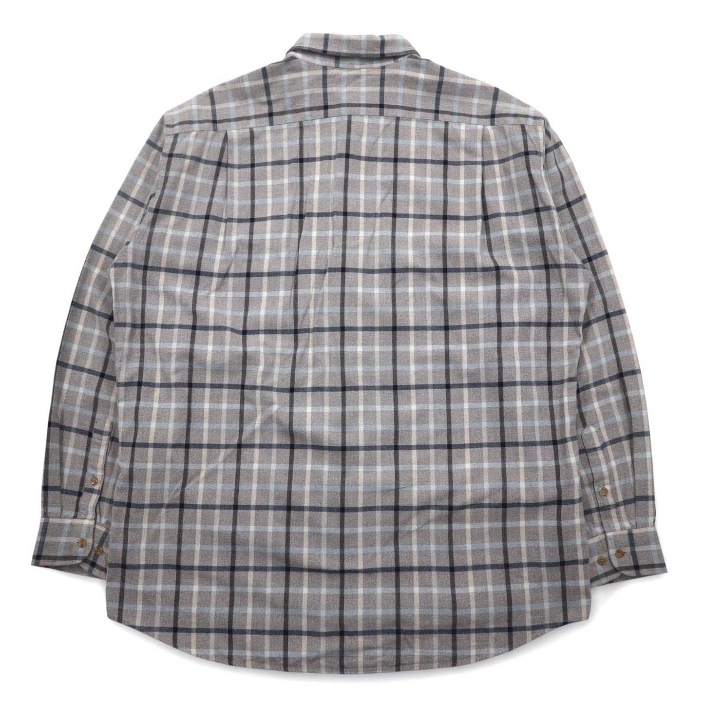 LACOSTE Oversized Button-Down Shirt, Size M, Gray, Windowpane Check, One-Point Logo