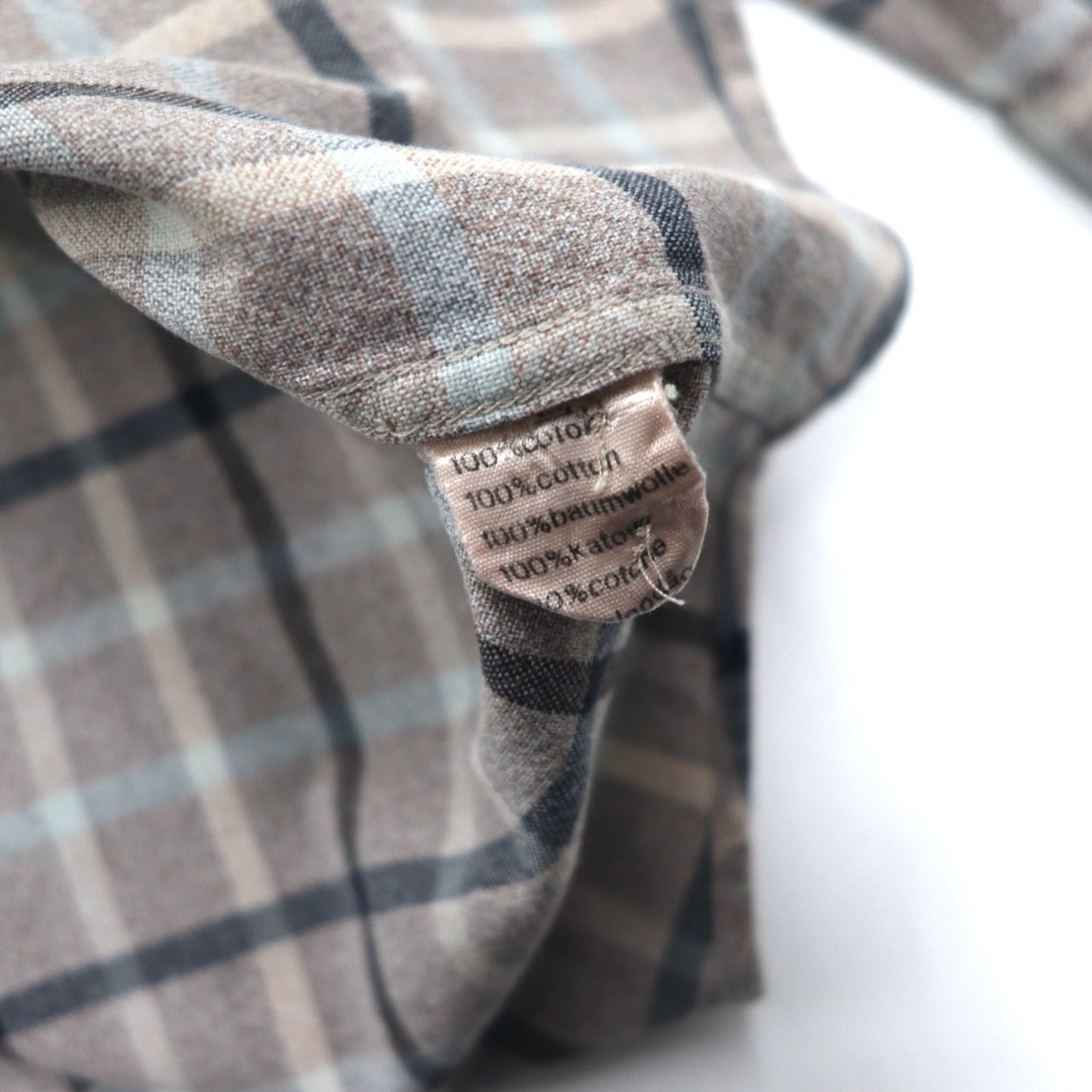 LACOSTE Oversized Button-Down Shirt, Size M, Gray, Windowpane Check, One-Point Logo