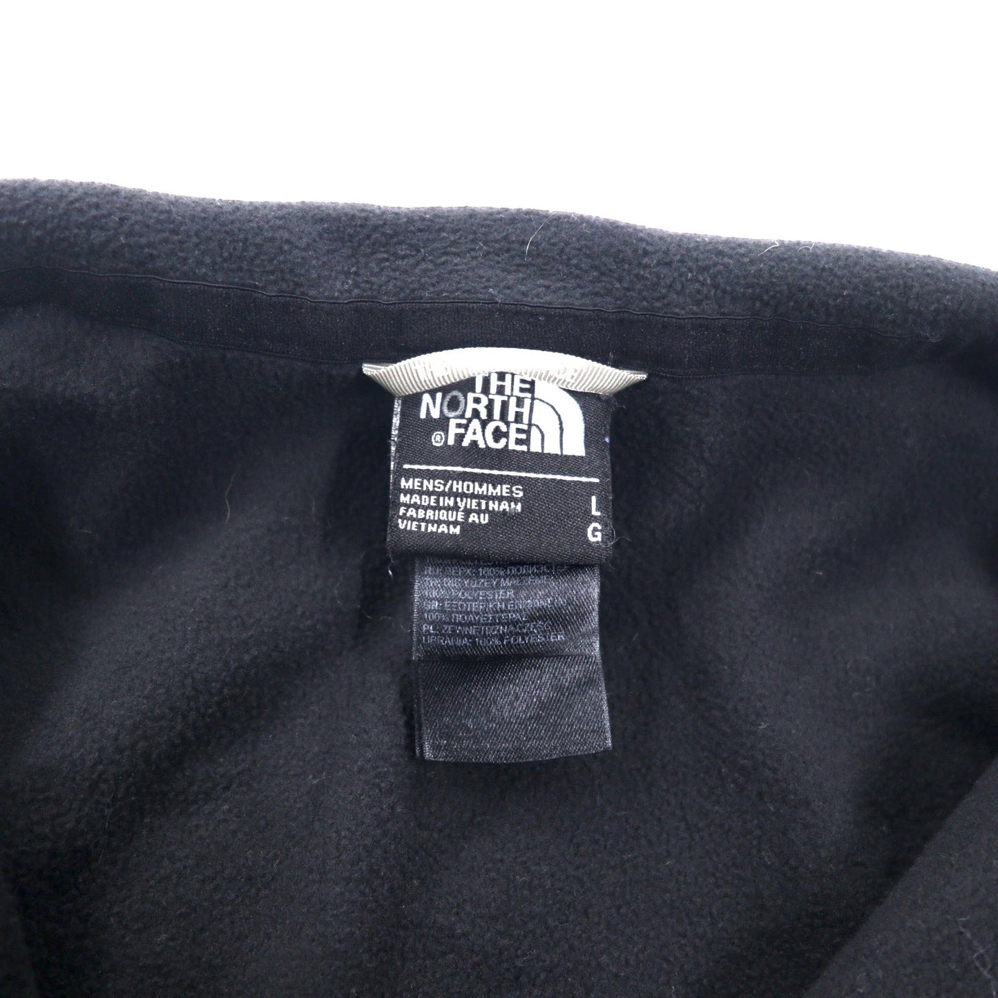 THE NORTH FACE Half-Zip Fleece Jacket, Size L, Black, Polyester, with Embroidered Logo