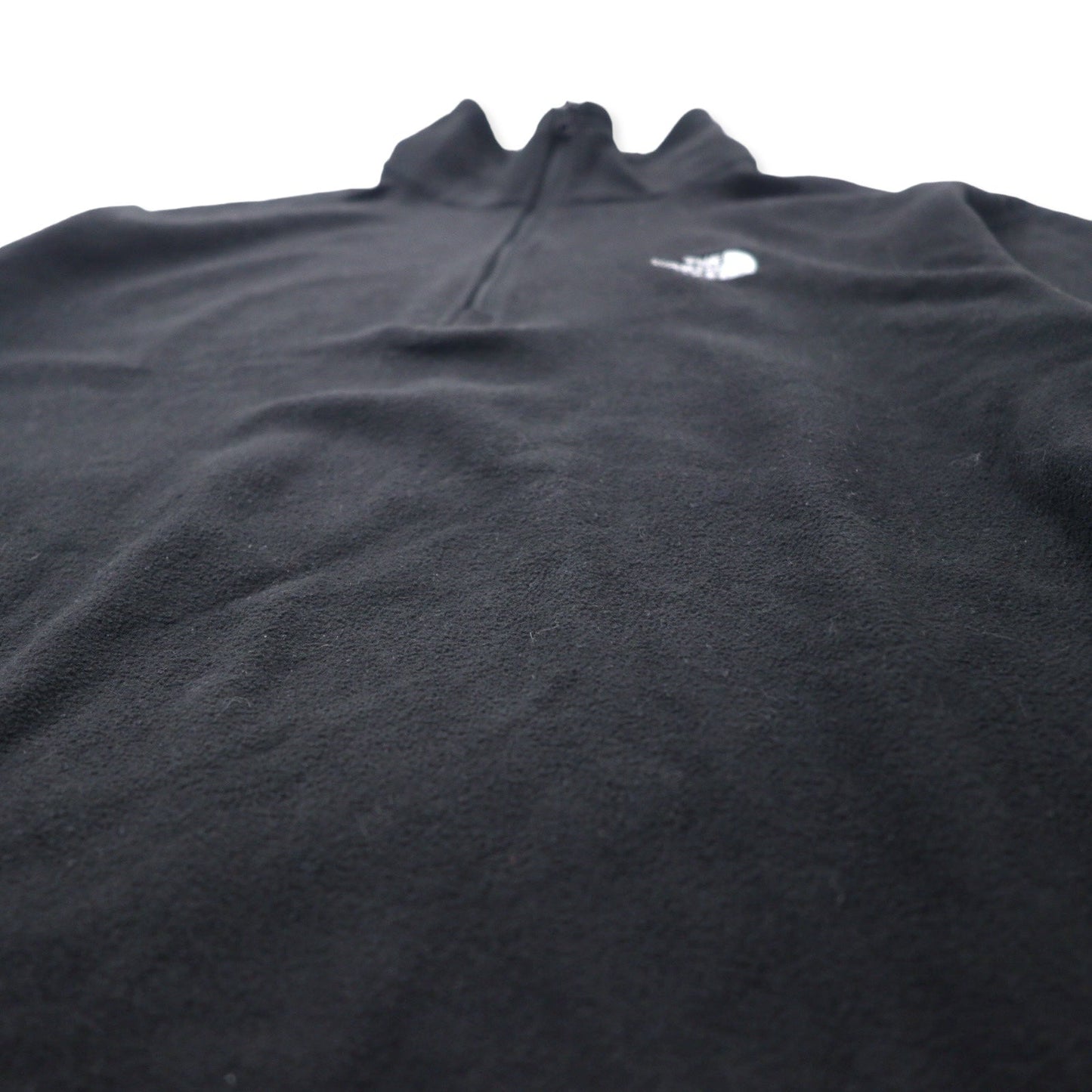 THE NORTH FACE Half-Zip Fleece Jacket, Size L, Black, Polyester, with Embroidered Logo