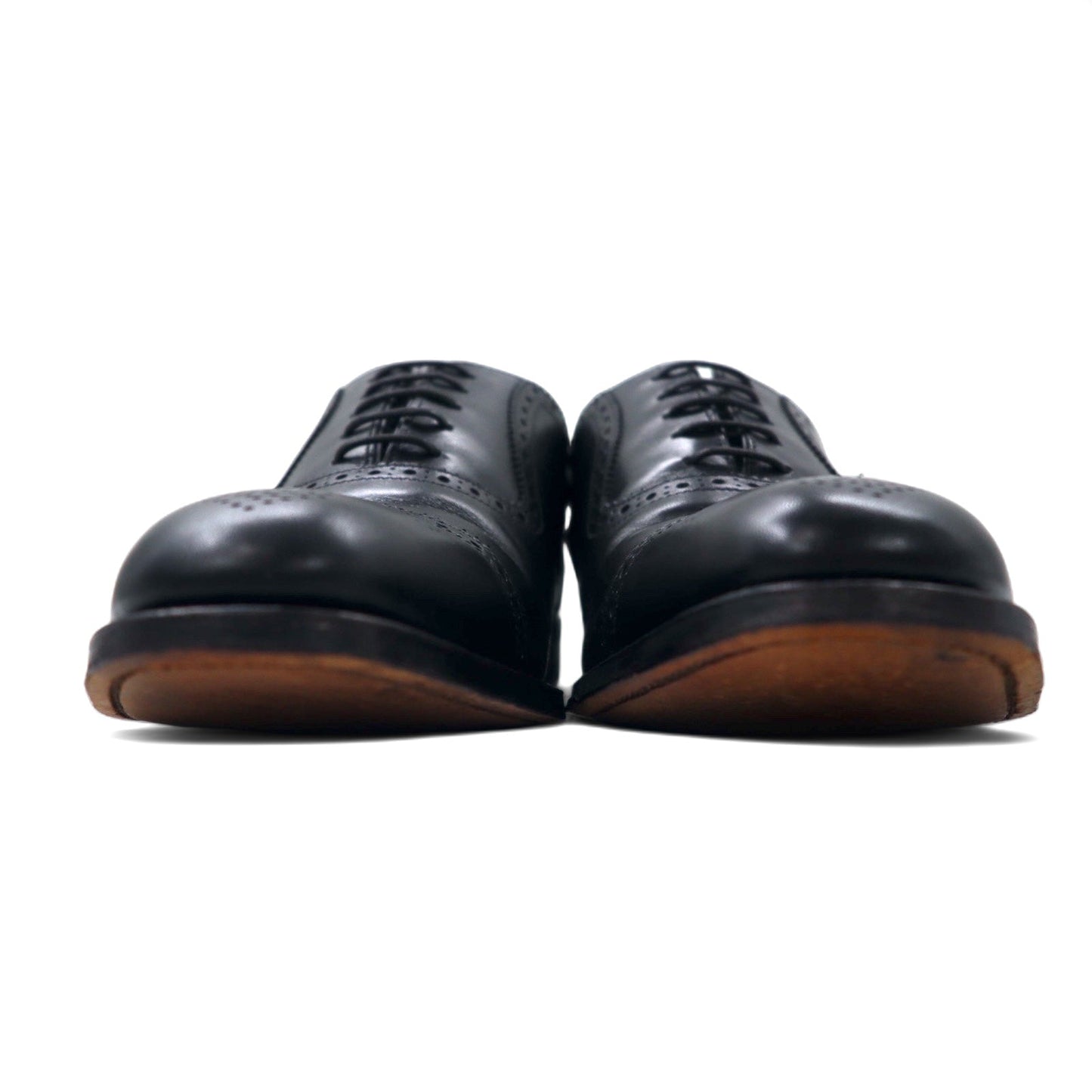 Loake 英国製 メダリオン ストレートチップ ドレスシューズ 27.5cm ブラック カーフレザー セミブローグ グッドイヤーウェルト製法 STRAND 706408 イングランド製