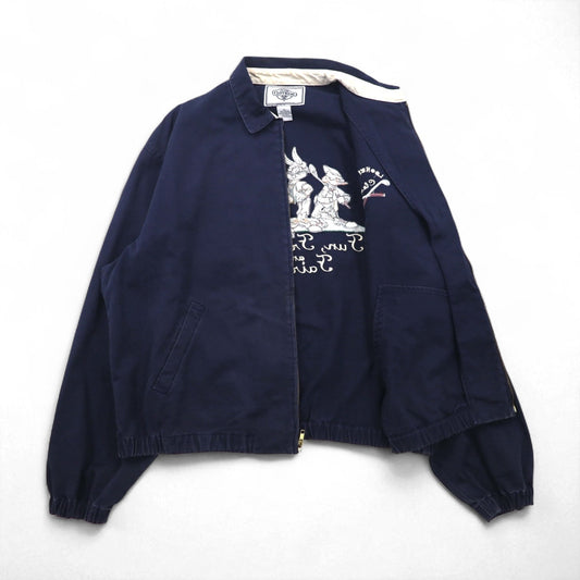 ACME CLOTHING × Warner Bros. 90年代 LOONEY TUNES スウィングトップ ハリントンジャケット XL ネイビー  キャラクター刺繍  ルーニーチューンズ