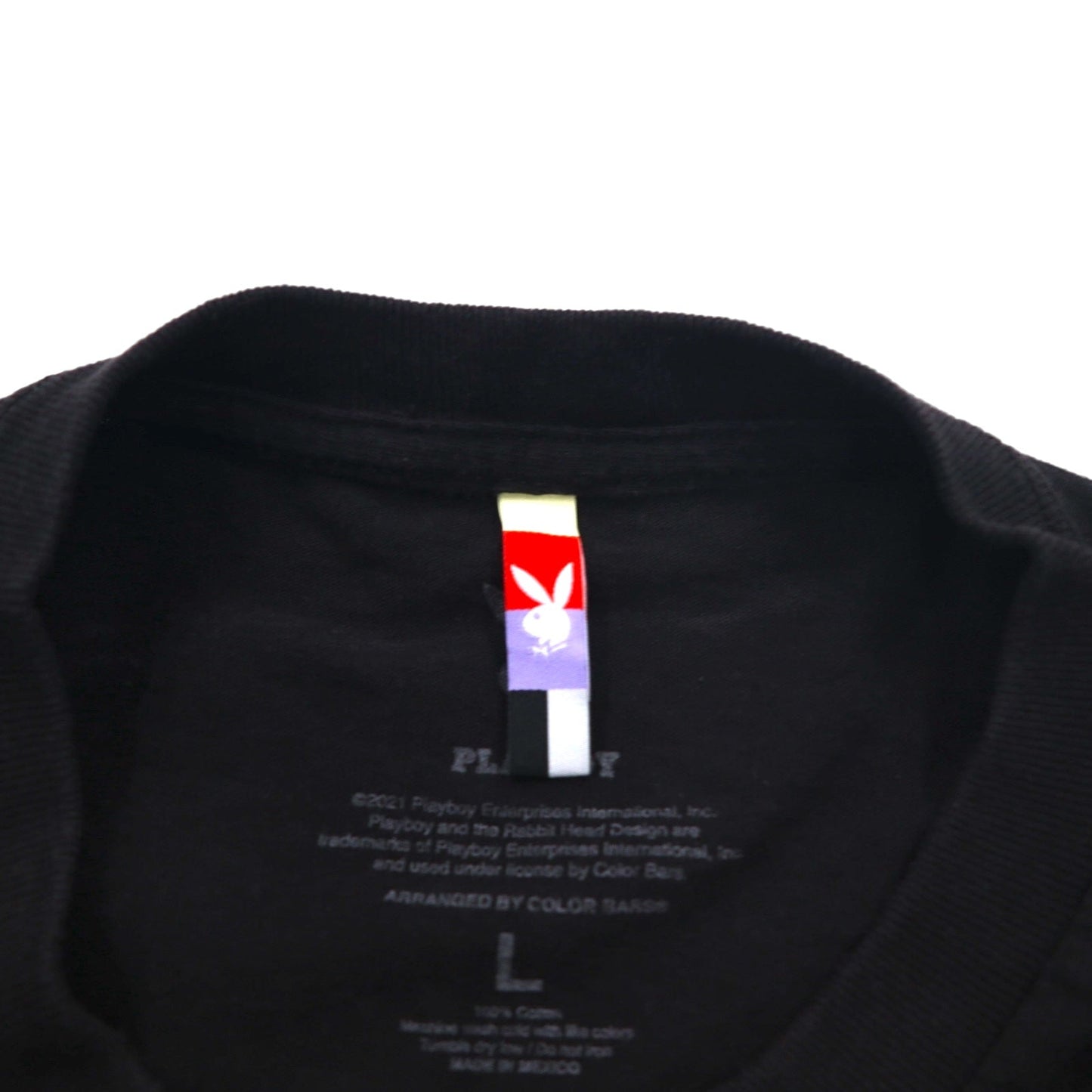PLAYBOY Japanese Katakana TOKYO JAPAN Anime T-Shirt, Size L, Black, Cotton, Back Print