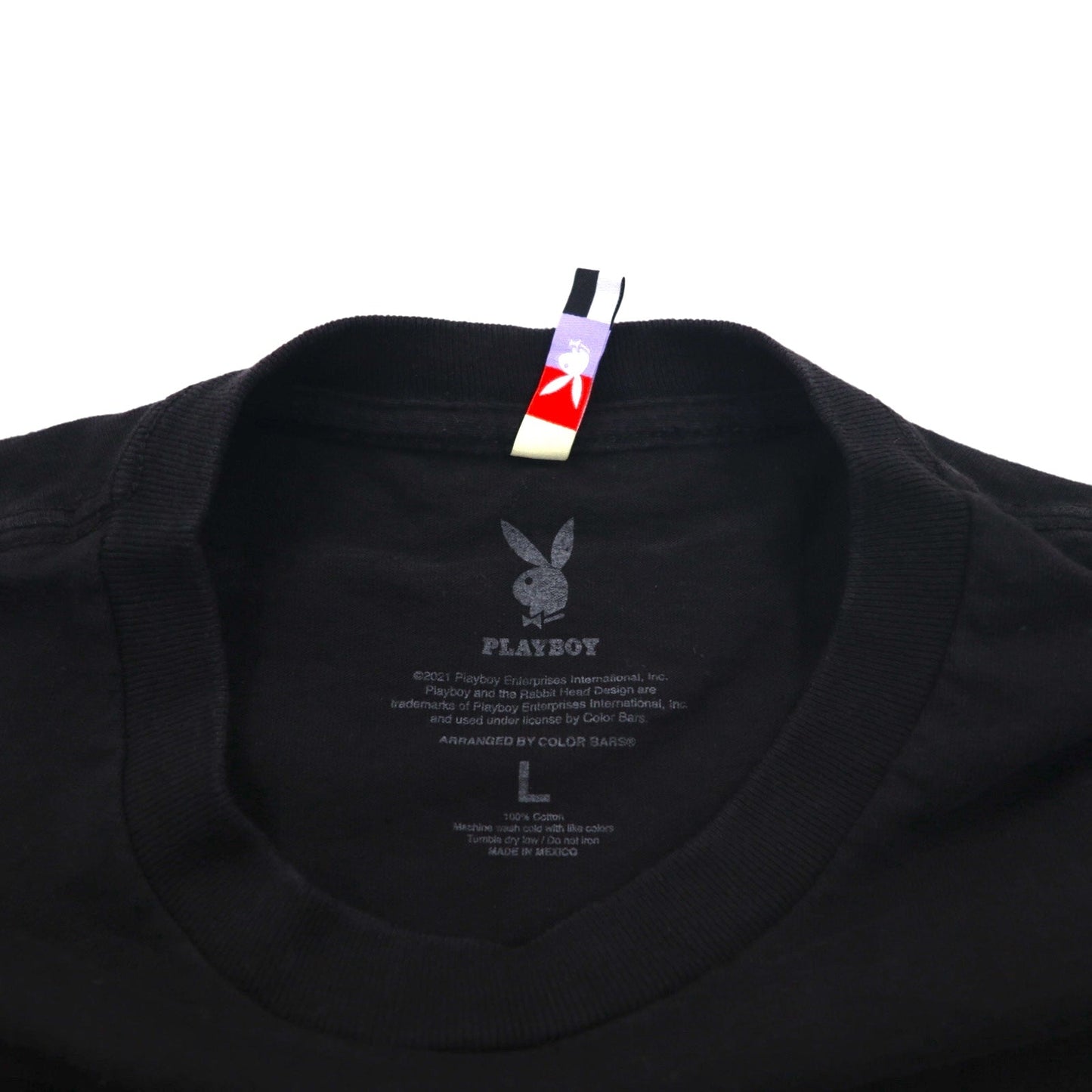PLAYBOY Japanese Katakana TOKYO JAPAN Anime T-Shirt, Size L, Black, Cotton, Back Print
