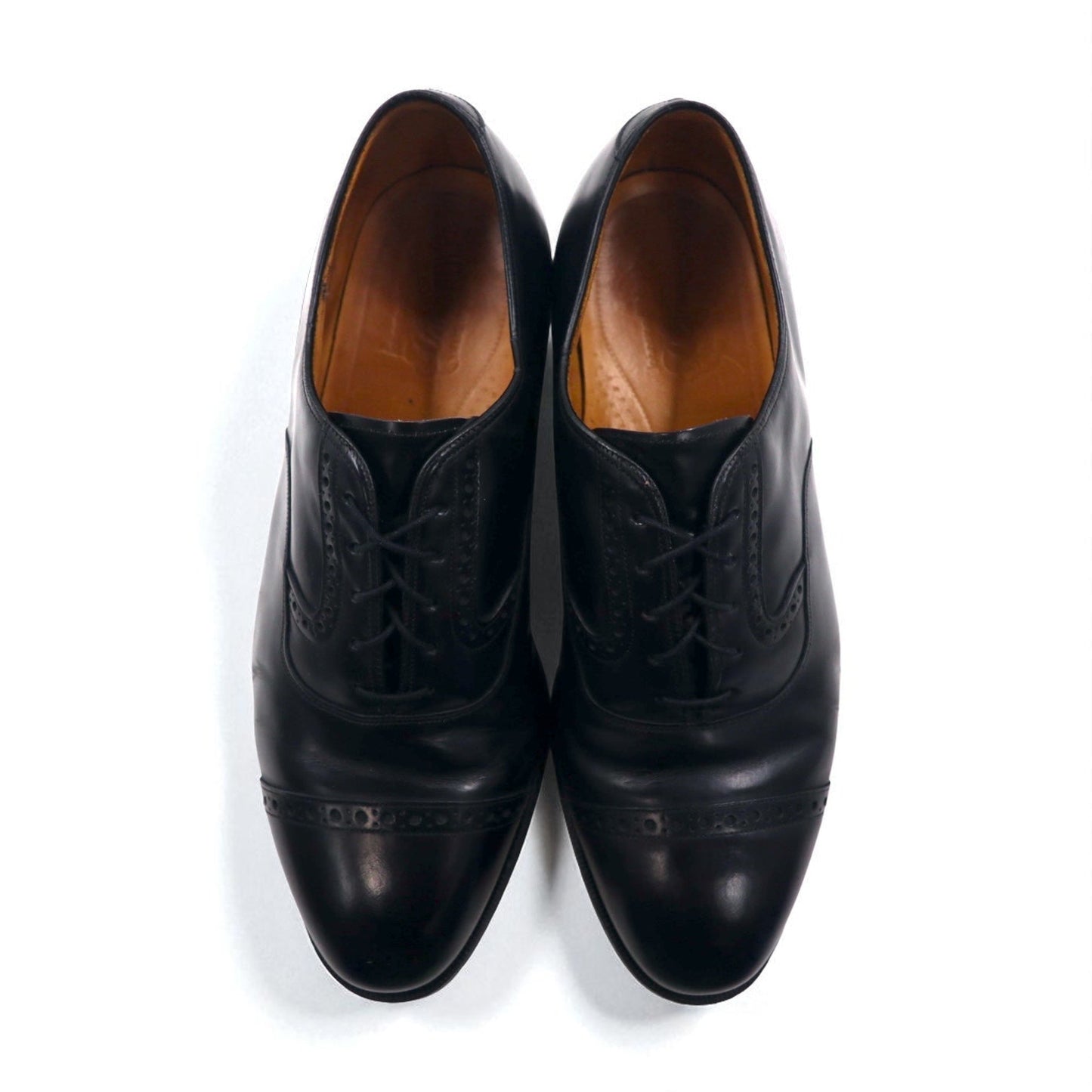 Johnston & Murphy USA Heritage Cap Toe Straight Tip Dress Shoes, Size 27.5cm, Black Leather, 13436 15-1161 603N