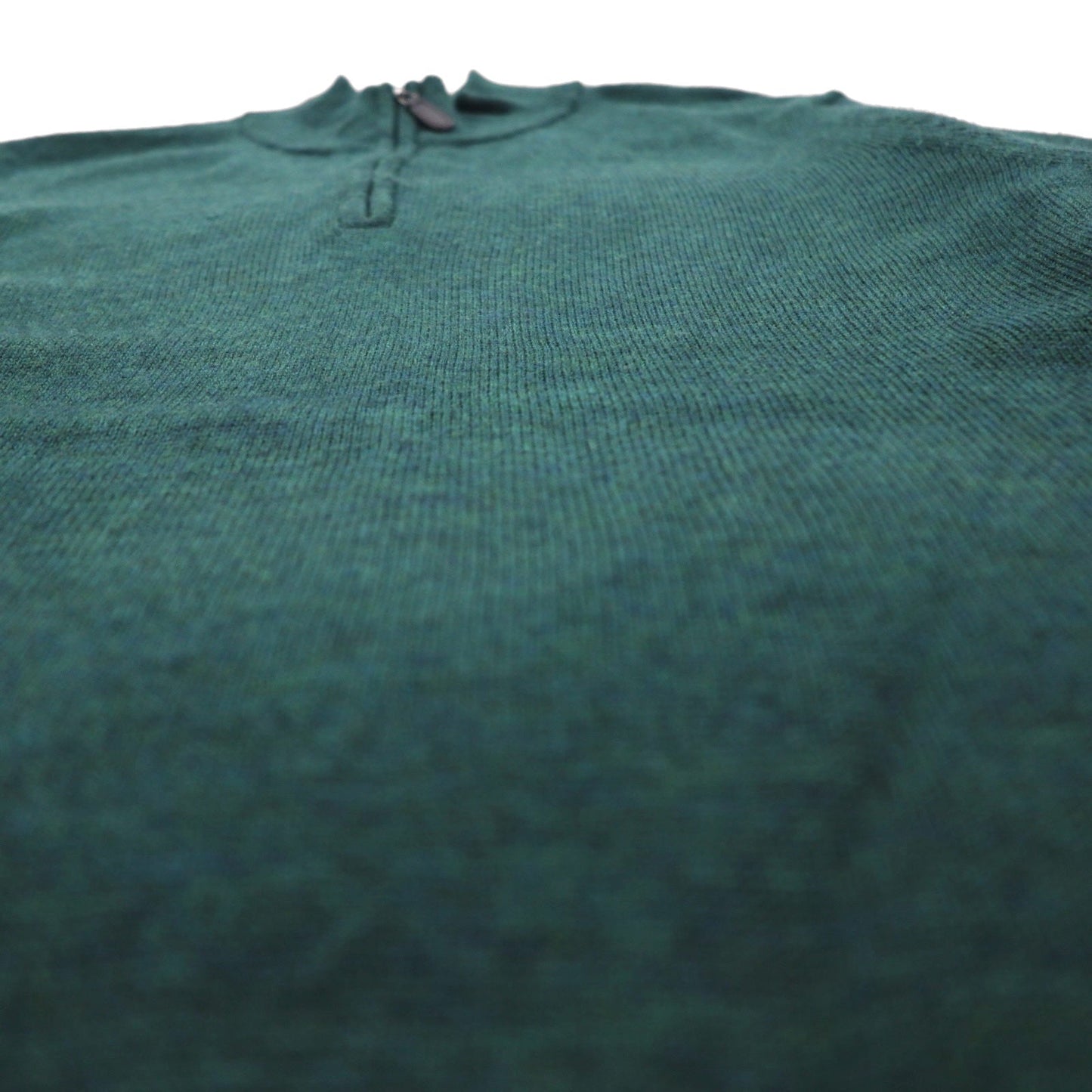 L.L.Bean メリノウール ハーフジップ ニット セーター L グリーン 285158
