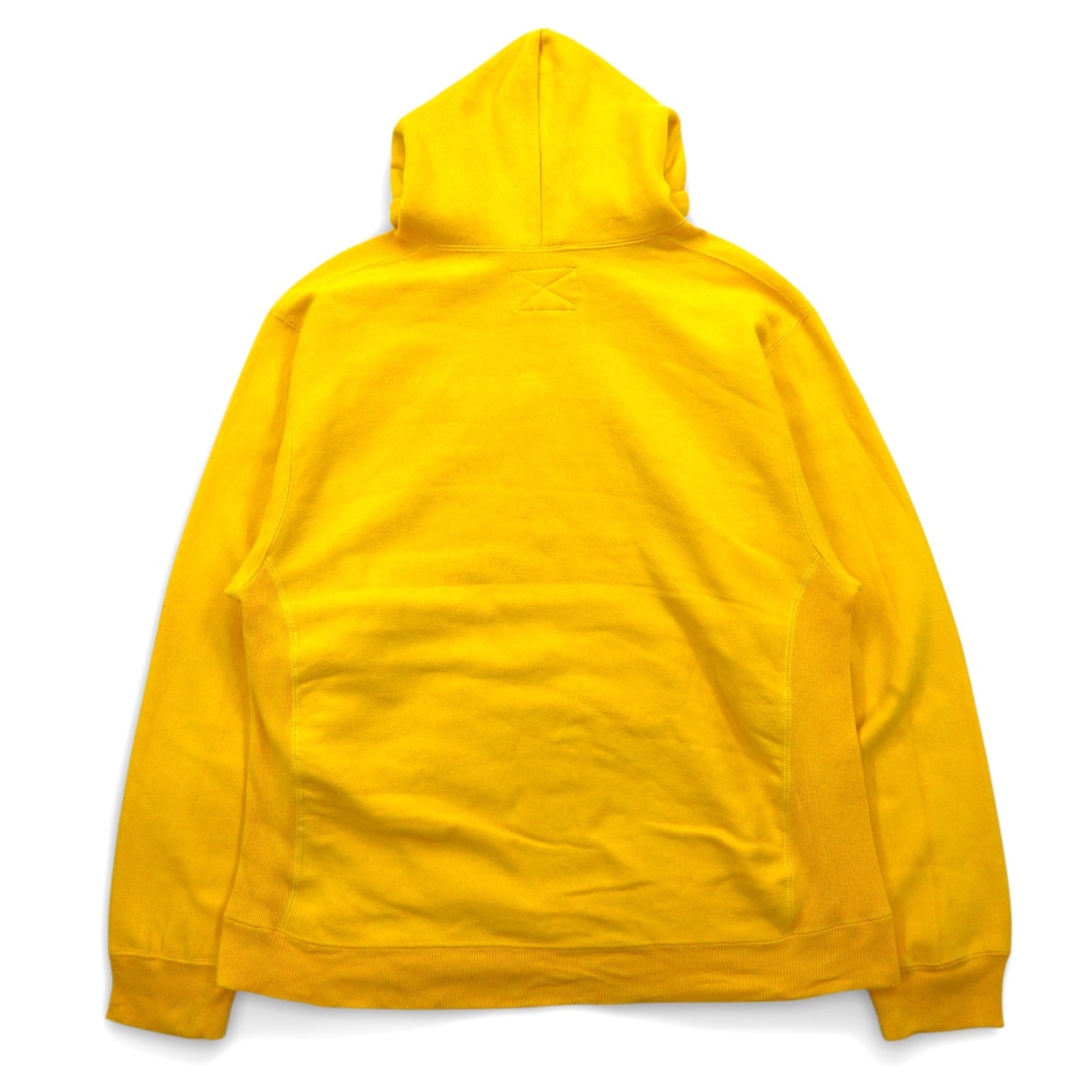 STEVE AND BARRY'S Reverse Weave Pullover Hoodie, Size M, Yellow, with MICHIGAN Arch Logo, Oversized