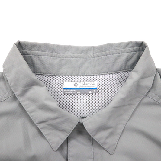 Columbia PFG オムニシェード OMNI-SHADE スラックタイドキャンプシャツ フィッシングシャツ XL グレー ポリエステル FM7042