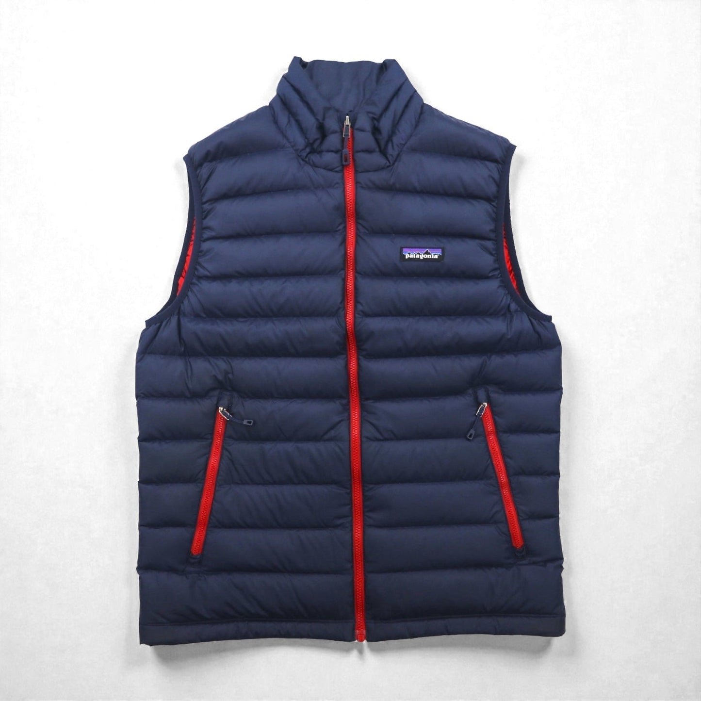 Patagonia ダウン セーター ベスト S ネイビー グースダウン 84622 フルジップ ハイネック