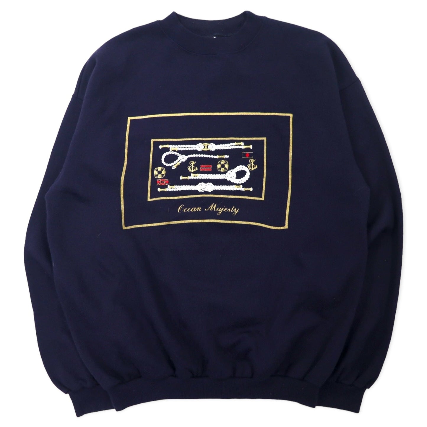 ARS Ocean Majesty, Made in Italy, Marine Embroidered Sweatshirt, Size XL, Navy, Cotton, Fleece-Lined