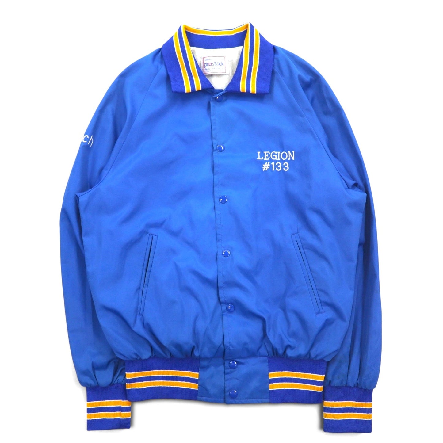 90s PROSTOCK Nylon Stadium Jacket, Size L, Blue, with LEGION Embroidery