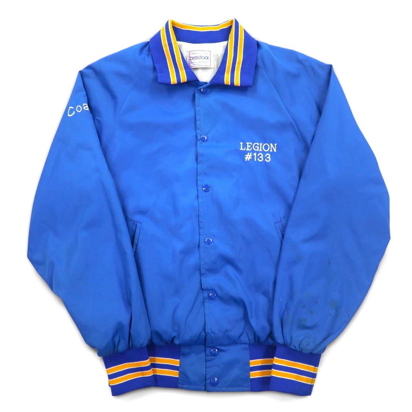 90s PROSTOCK Nylon Stadium Jacket, Size L, Blue, with LEGION Embroidery