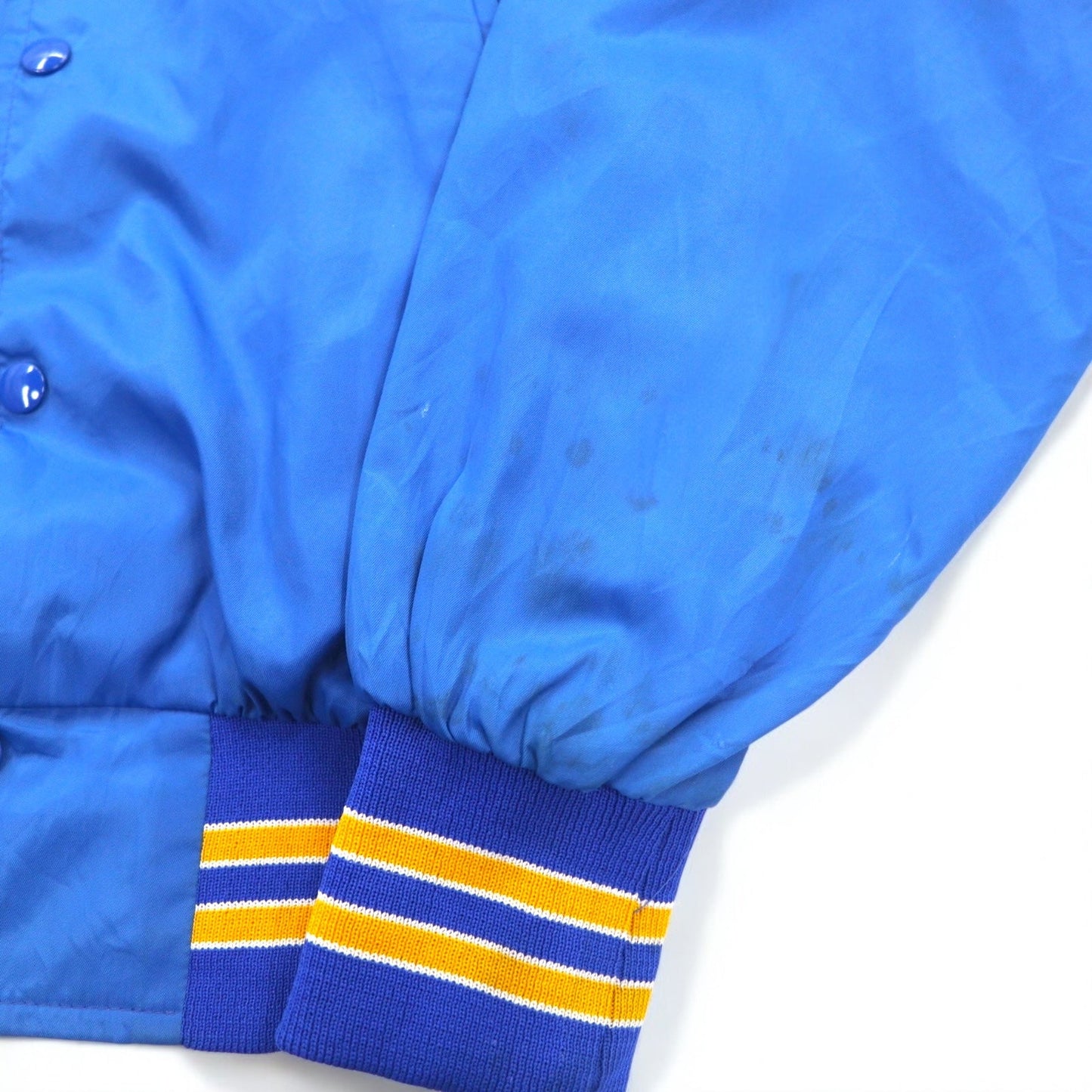 90s PROSTOCK Nylon Stadium Jacket, Size L, Blue, with LEGION Embroidery