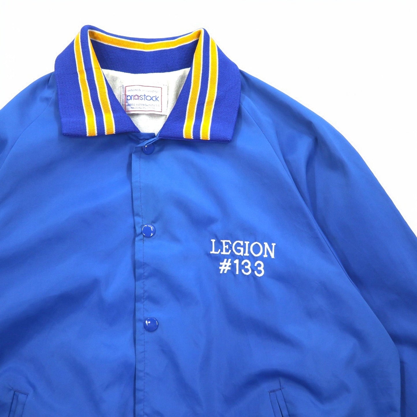 90s PROSTOCK Nylon Stadium Jacket, Size L, Blue, with LEGION Embroidery