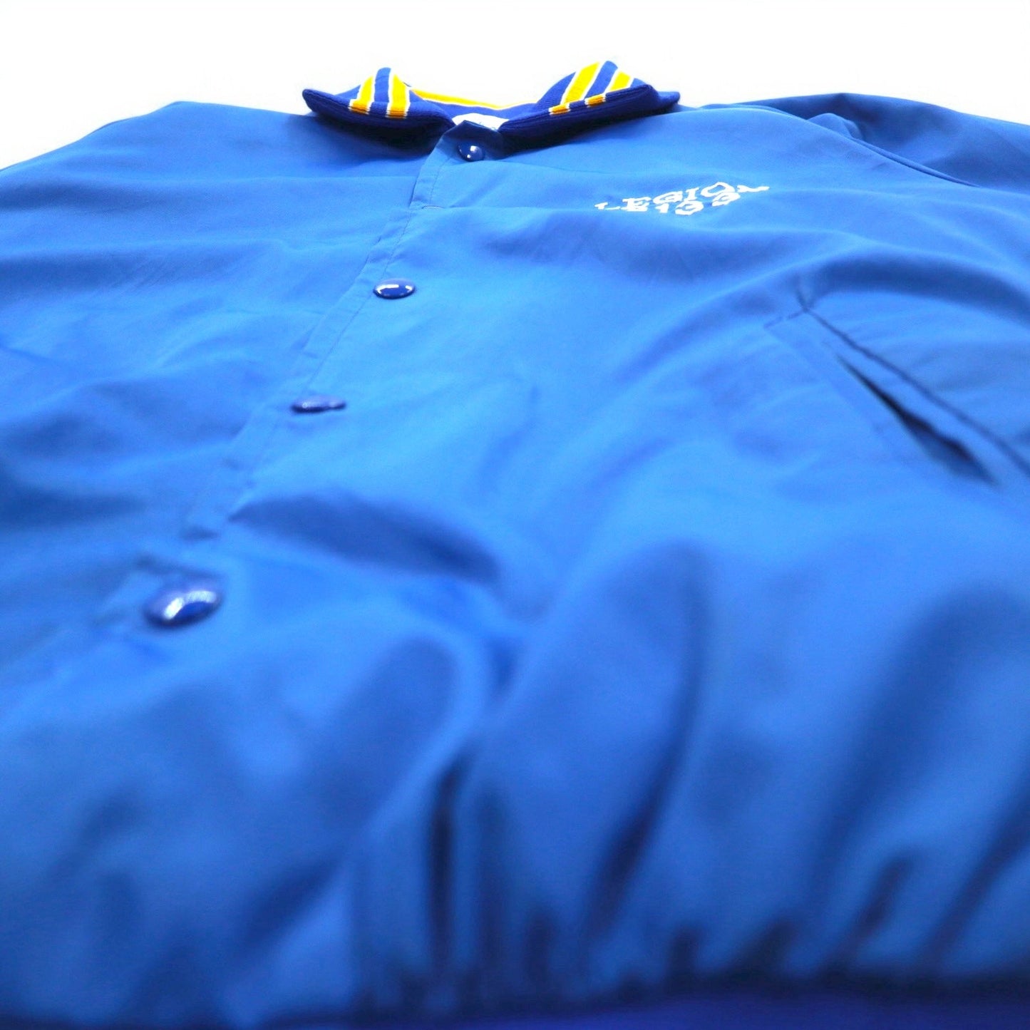 90s PROSTOCK Nylon Stadium Jacket, Size L, Blue, with LEGION Embroidery