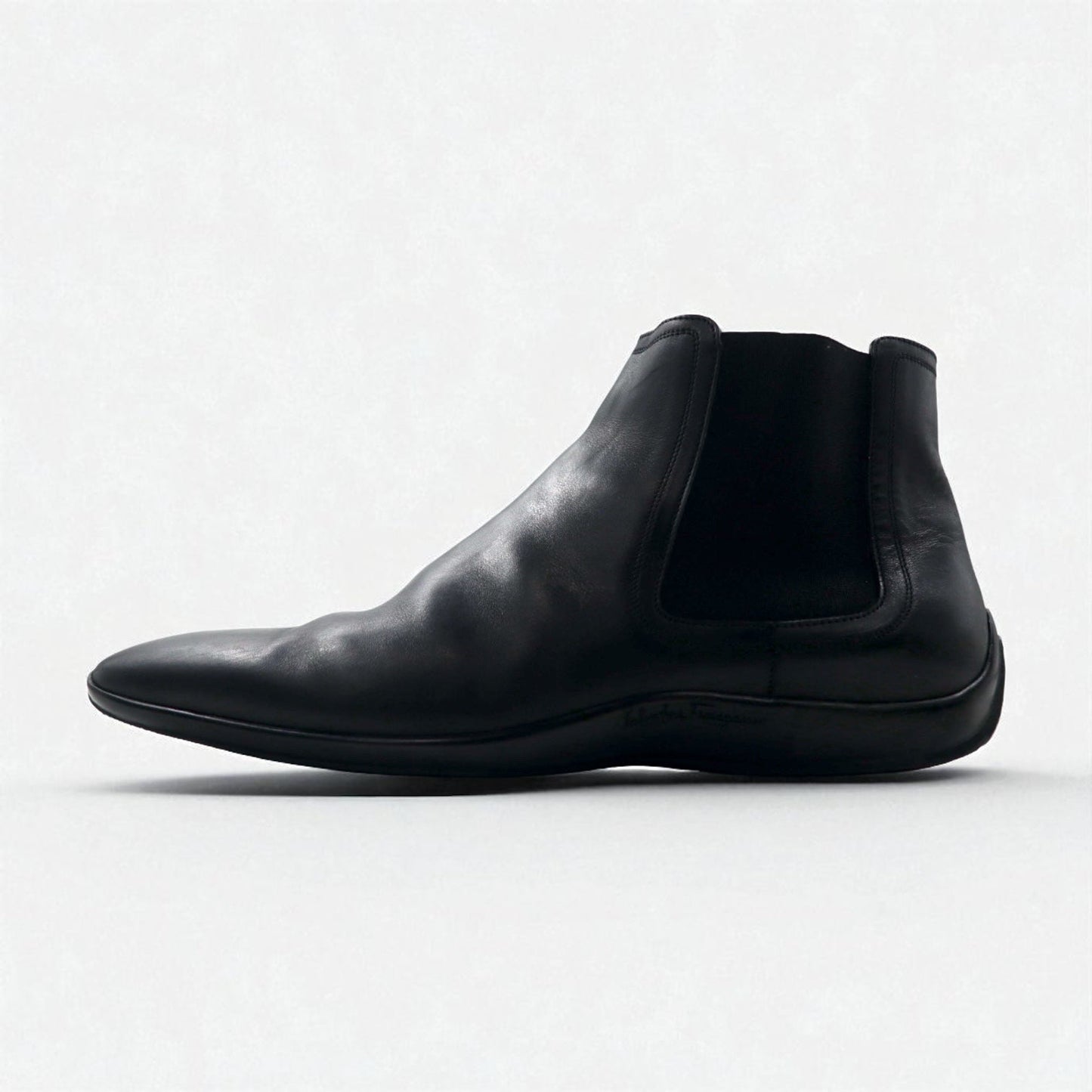 Salvatore Ferragamo サイドゴアブーツ チェルシーブーツ 27cm ブラック レザー VF 20202 D17 イタリア製