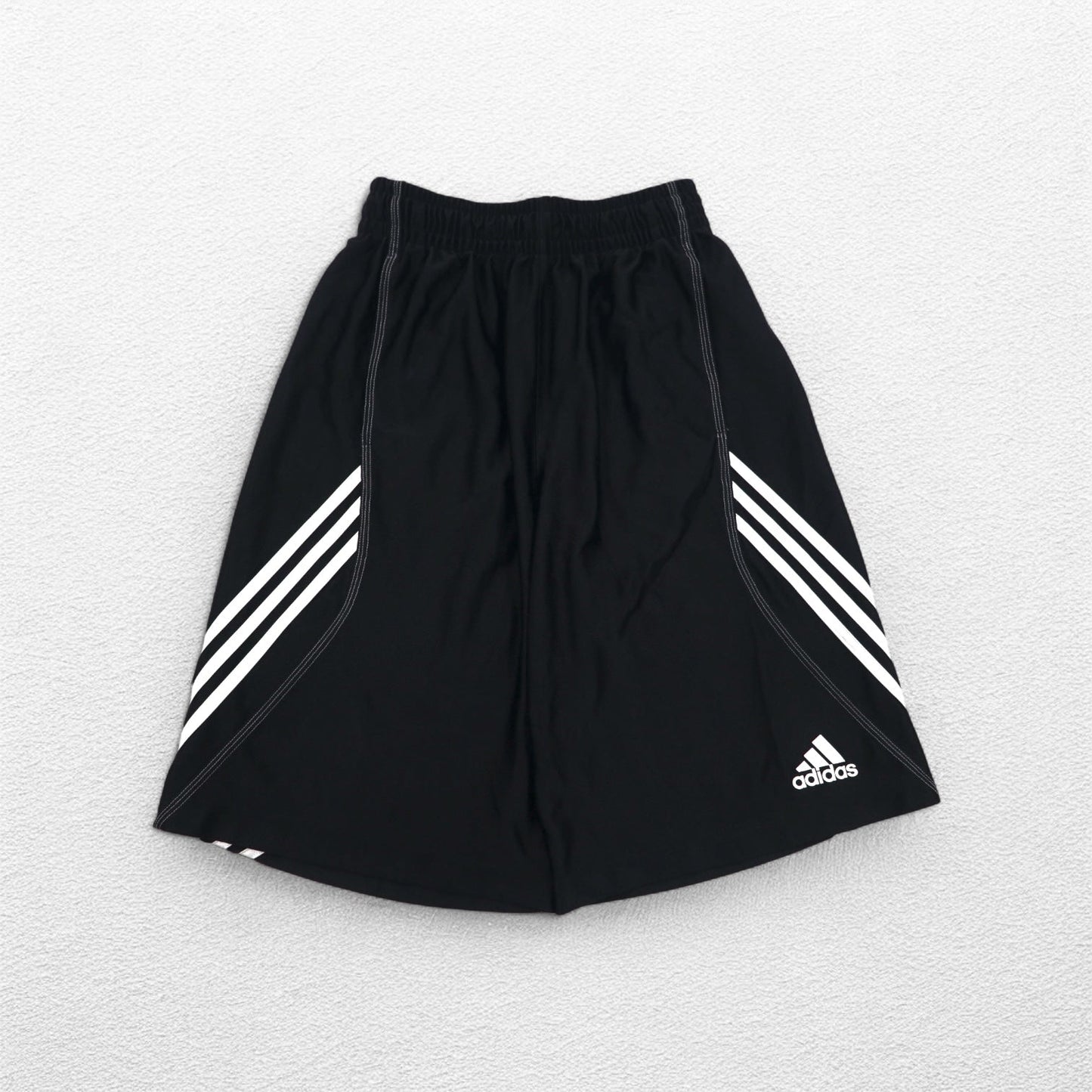 adidas 3ストライプ ショートパンツ ハーフパンツ M ブラック ポリエステル バスケットボール ゲームパンツ