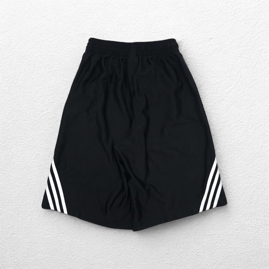 adidas 3ストライプ ショートパンツ ハーフパンツ M ブラック ポリエステル バスケットボール ゲームパンツ