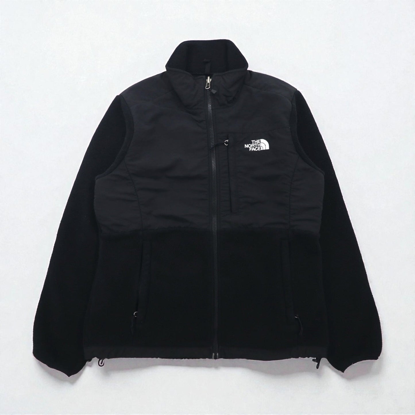 THE NORTH FACE ポーラテック POLARTEC デナリ フリースジャケット M ブラック ナイロン切替 フルジップ ハイネック ドローコード