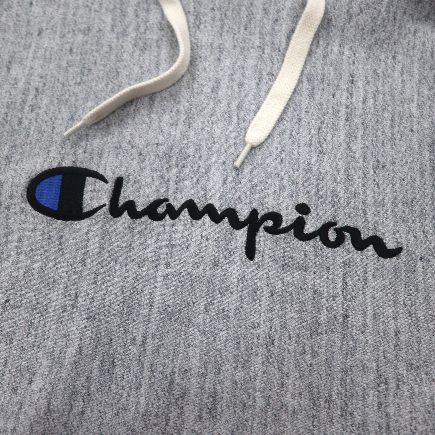 Champion Reverse Weave Rib Line Pullover Hoodie, Size M, Gray, with Embroidered Script Logo, C8-S103