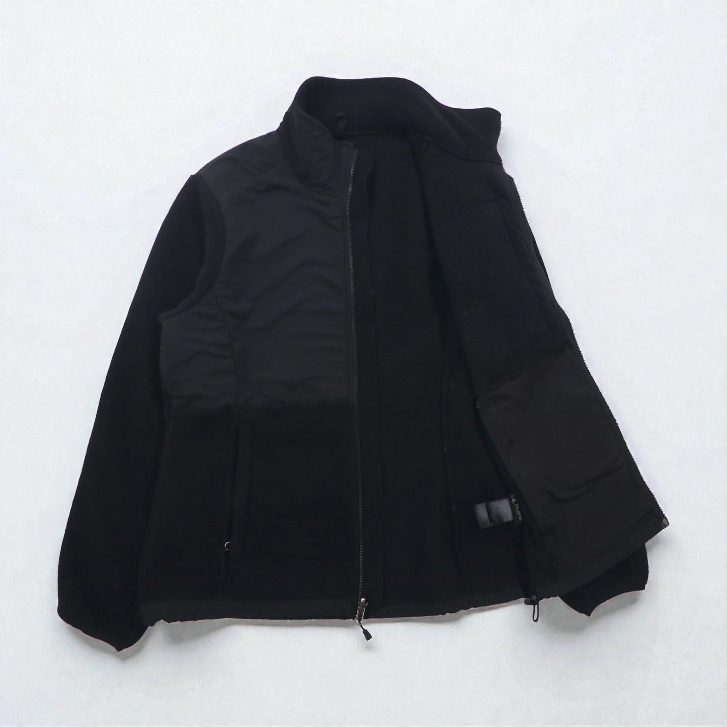 THE NORTH FACE ポーラテック POLARTEC デナリ フリースジャケット M ブラック ナイロン切替 フルジップ ハイネック ドローコード