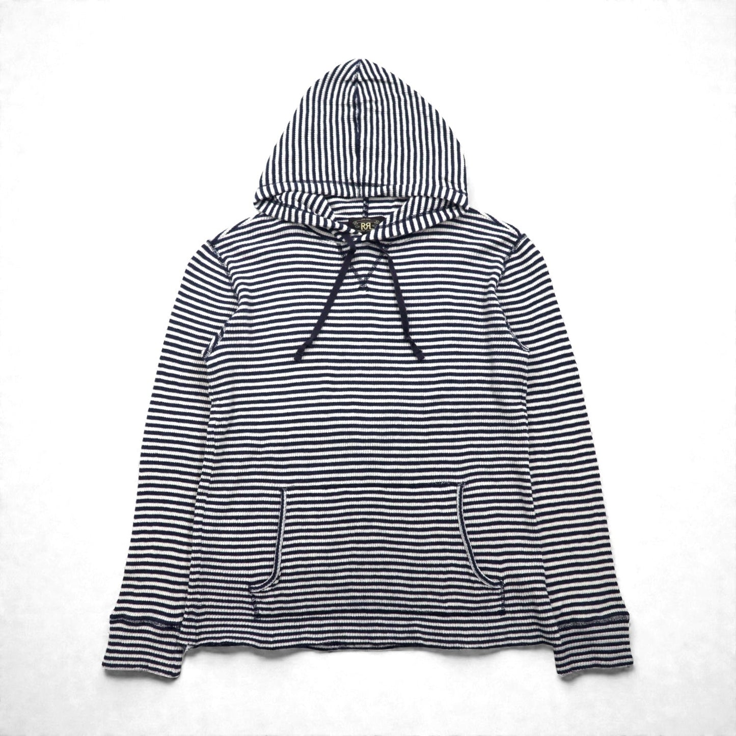 RRL ( Ralph Lauren ) サーマル プルオーバー パーカー L コットン ボーダー カンガルーポケット