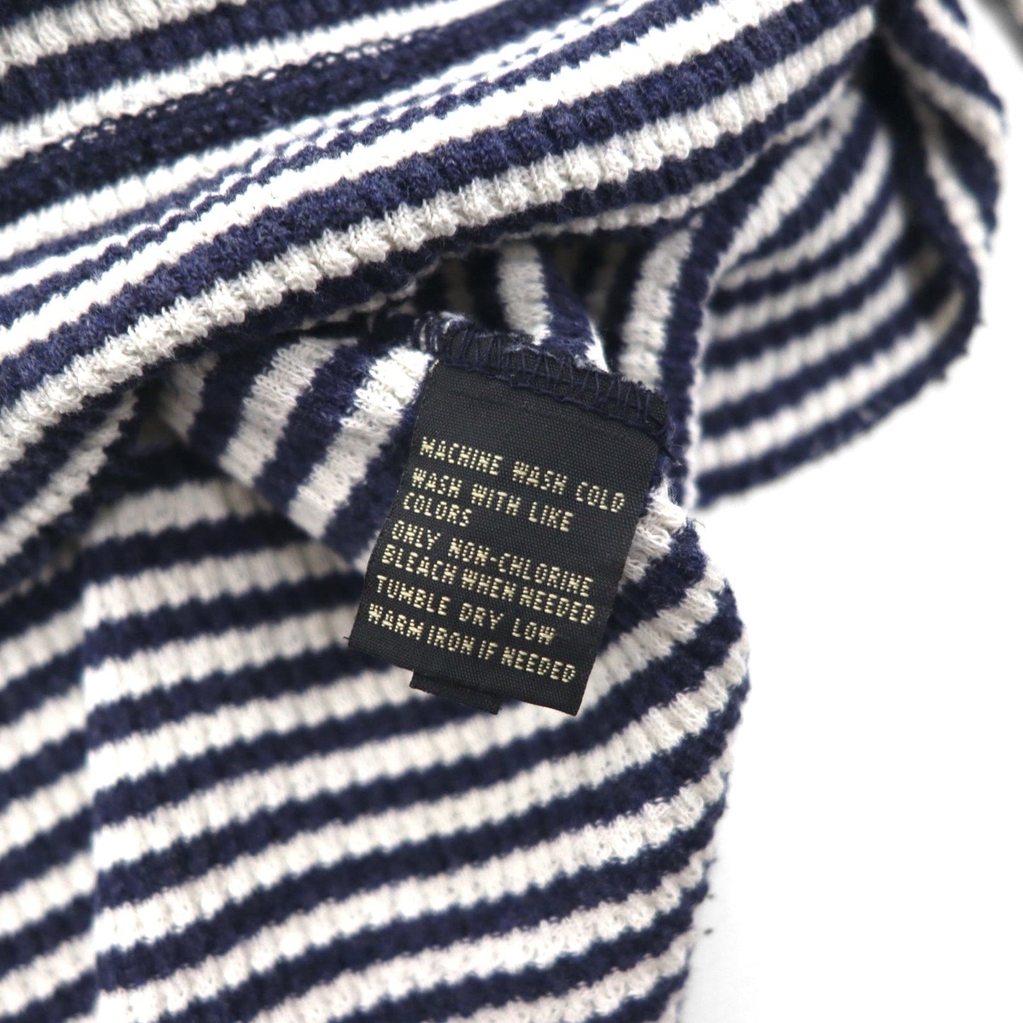 RRL ( Ralph Lauren ) サーマル プルオーバー パーカー L コットン ボーダー カンガルーポケット