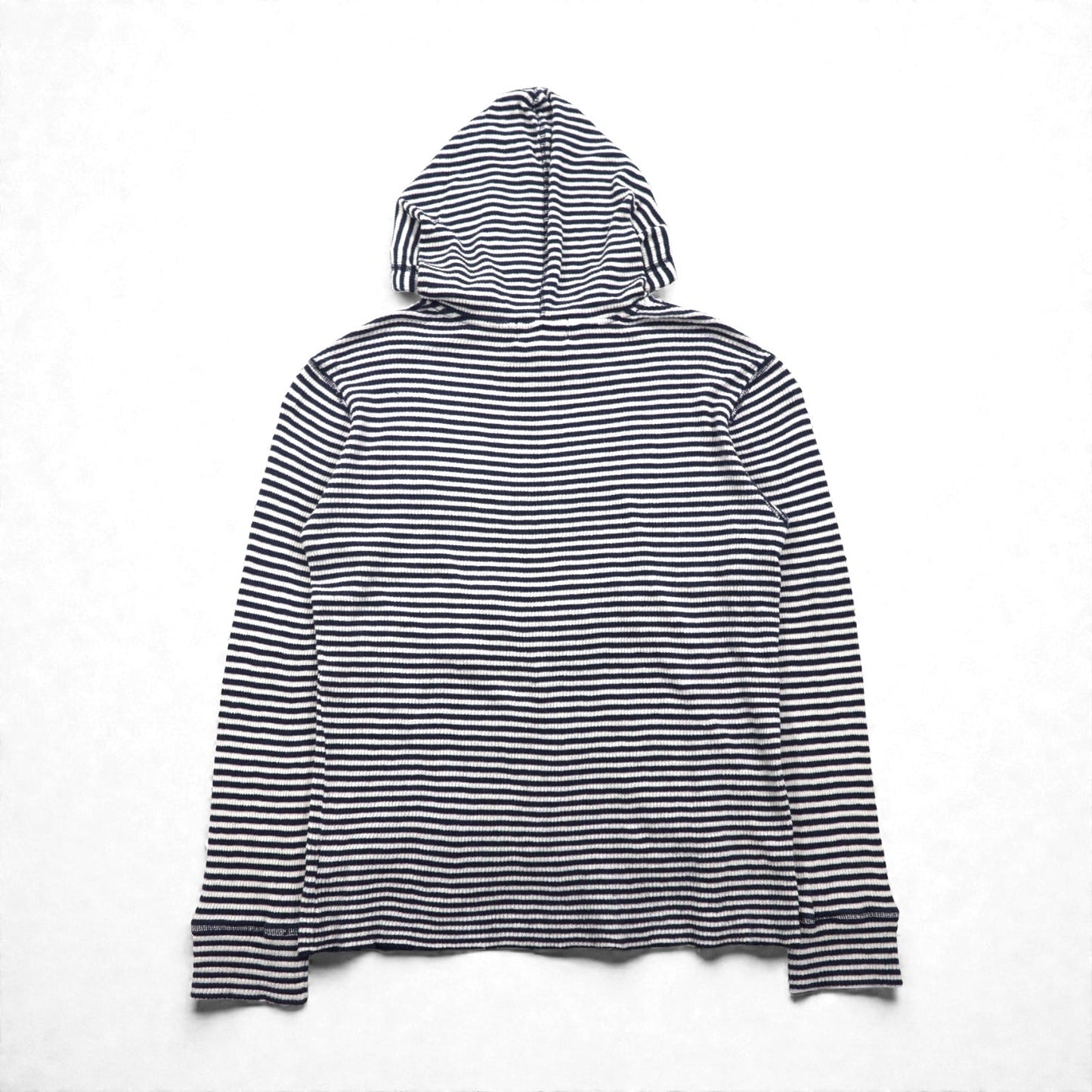 RRL ( Ralph Lauren ) サーマル プルオーバー パーカー L コットン ボーダー カンガルーポケット