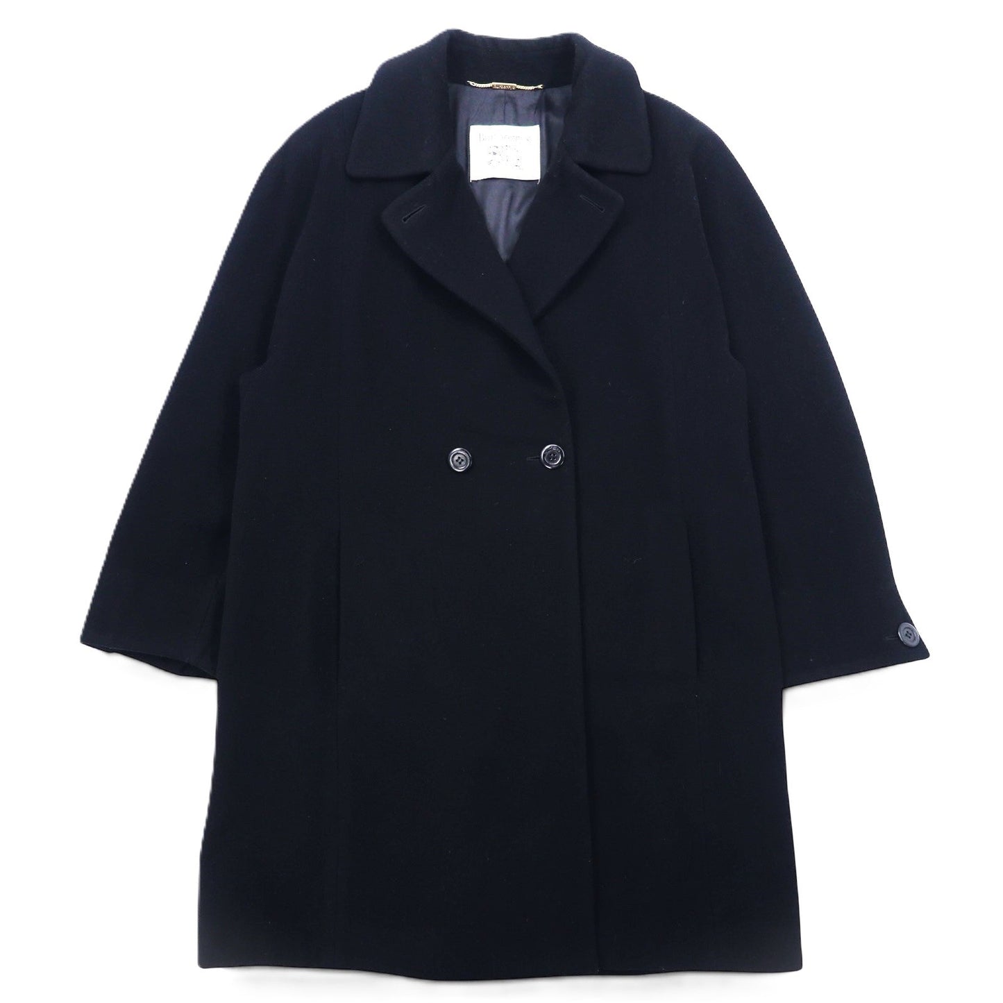 Burberry's Spanish Cashmere Chesterfield Coat, Size M, Black, Wool & Cashmere