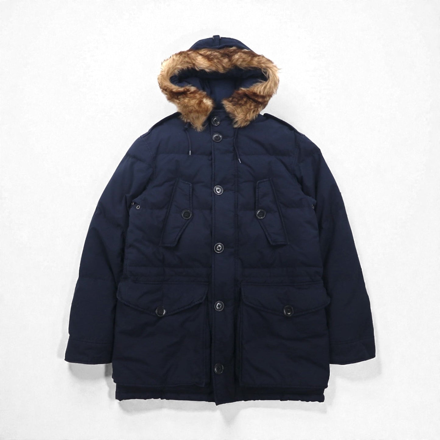 Polo Ralph Lauren 90年代 ミリタリー ダウンジャケット S ネイビー N-3B ファー着脱式