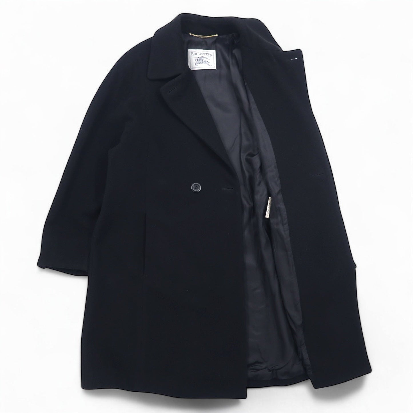 Burberry's Spanish Cashmere Chesterfield Coat, Size M, Black, Wool & Cashmere