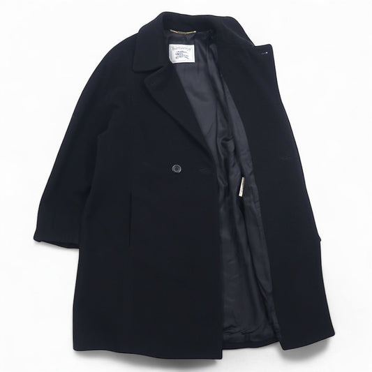 Burberrys スペイン製 カシミヤ チェスターコート M ブラック ウール WOOL & CASHMERE