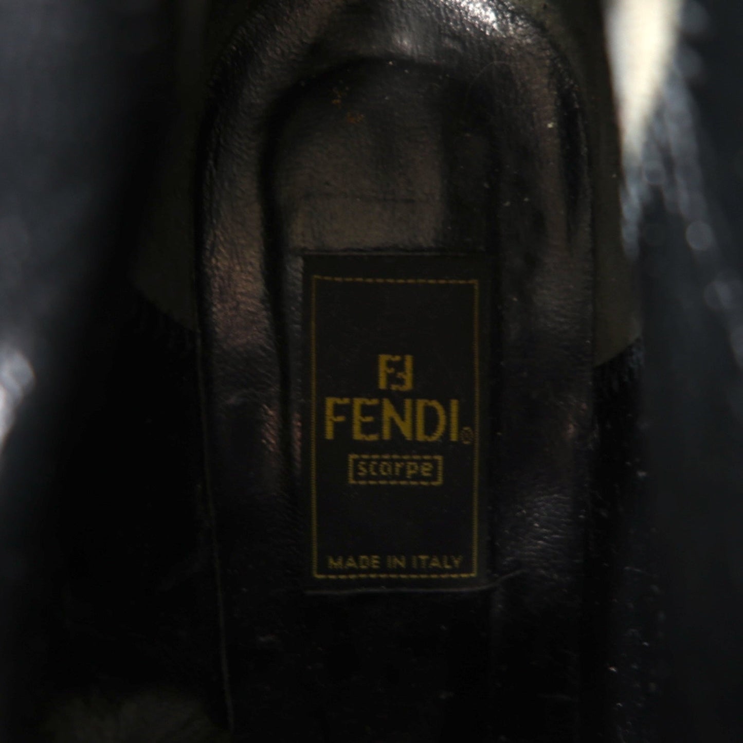 FENDI Made in Italy Zucca Print Short Boots, Size 23cm, Brown and Black, Scarpe Canvas