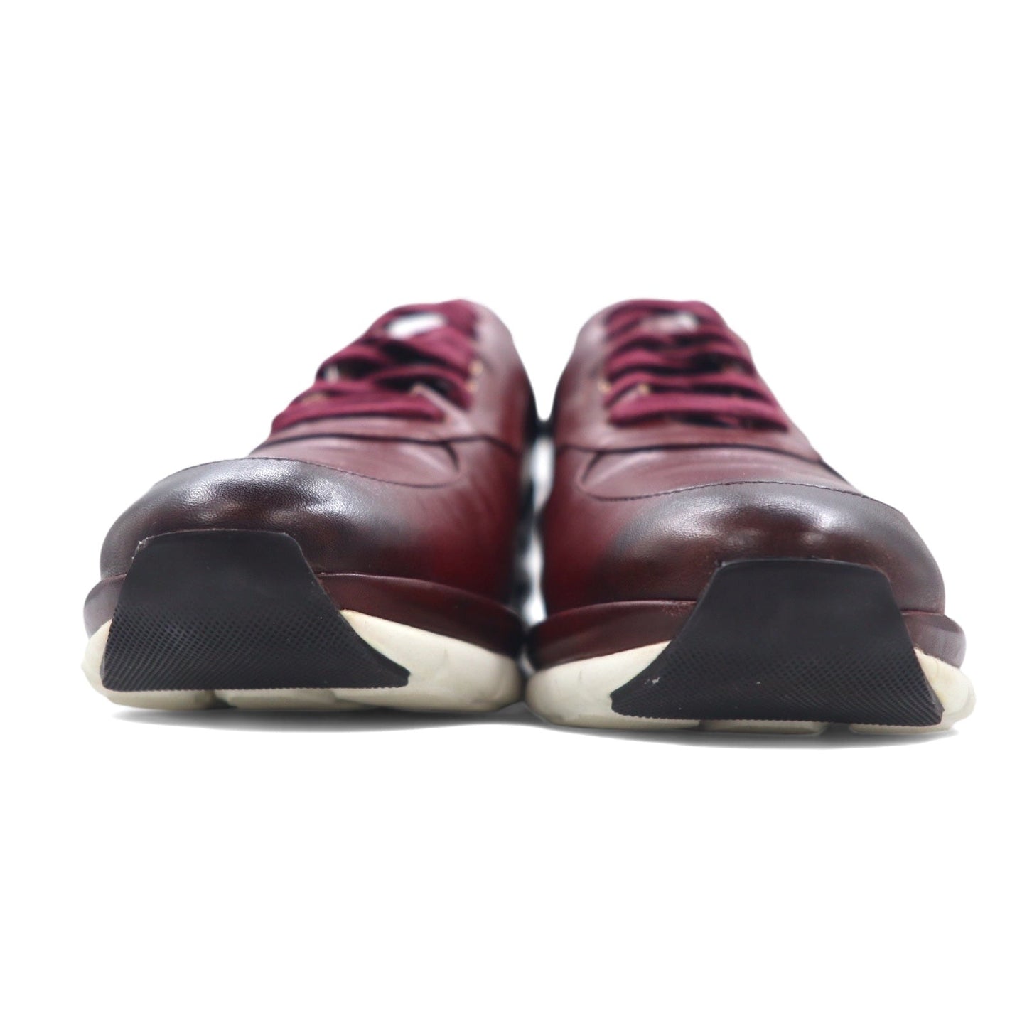 Salvatore Ferragamo Italian-made Gancini calf leather sneakers, size 24.5cm, Bordeaux, MORGAN NZ H 01800