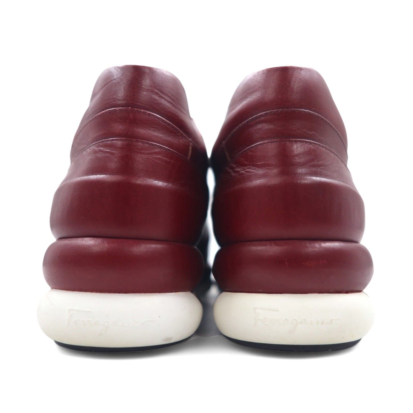 Salvatore Ferragamo Italian-made Gancini calf leather sneakers, size 24.5cm, Bordeaux, MORGAN NZ H 01800