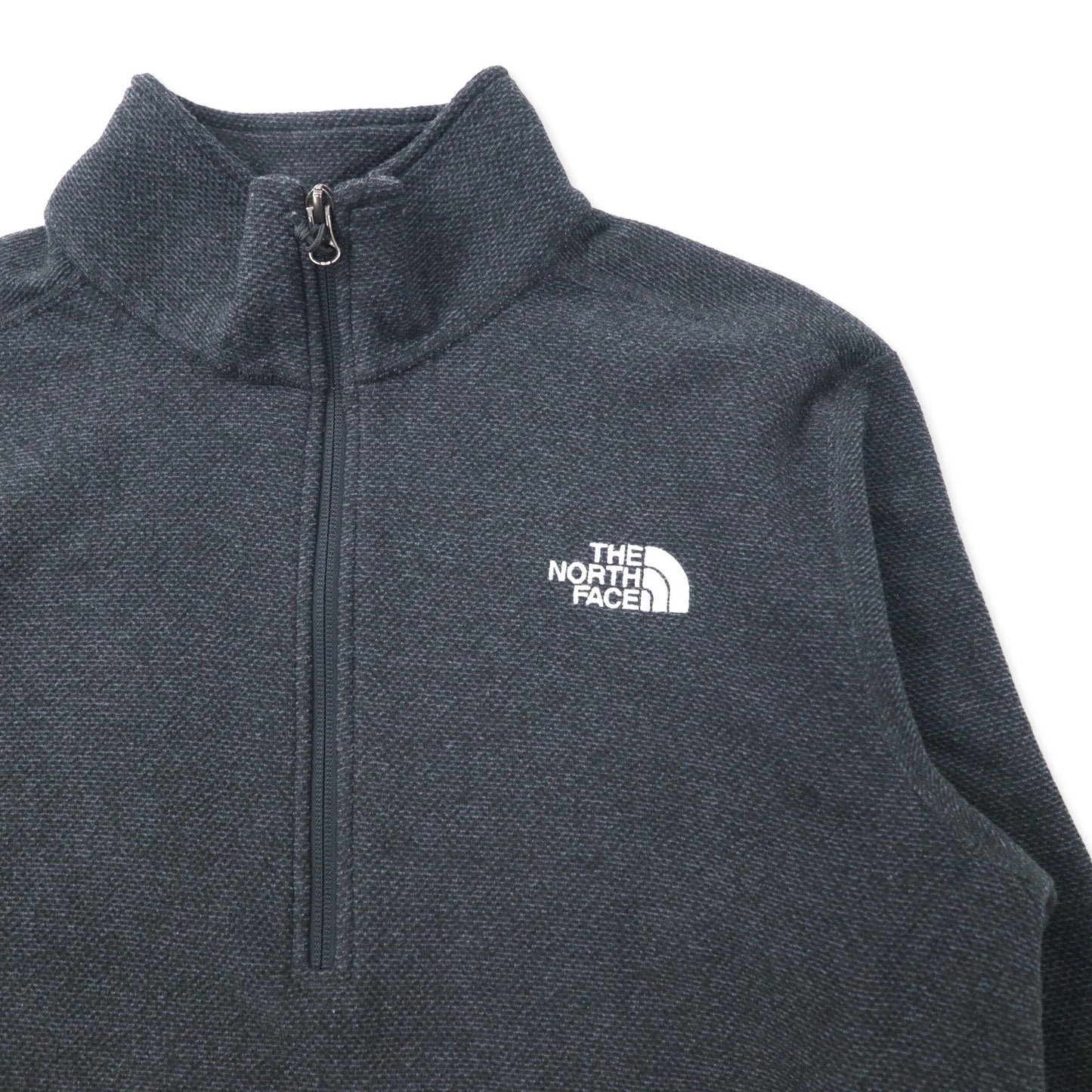 THE NORTH FACE Half-Zip Fleece Jacket, Size M, Gray, Polyester, with Embroidered Logo