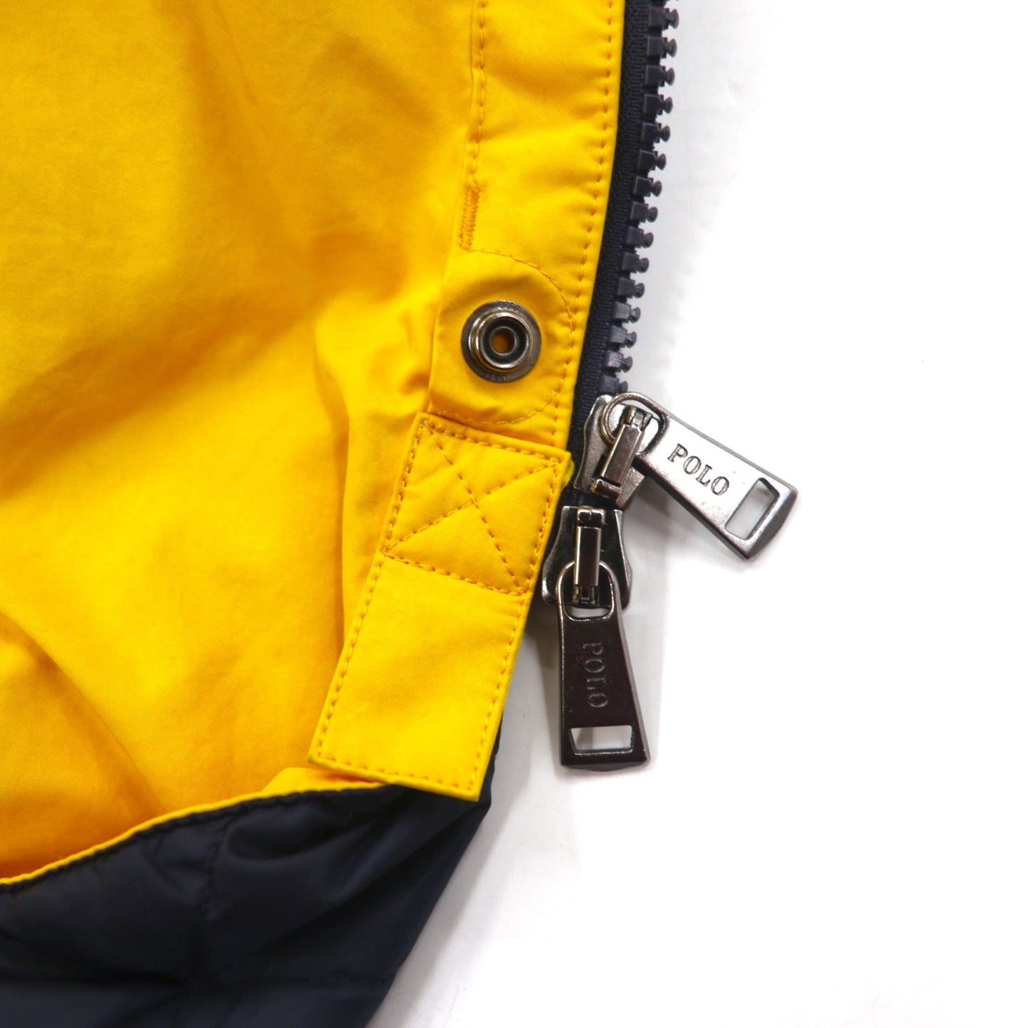 POLO RALPH LAUREN Mod Bench Coat, XL, Yellow, Polyester, Boa Liner, Padded, Drawcord, College Style, Logo Print, Back Logo