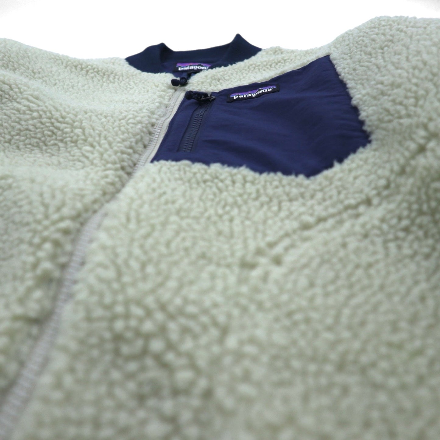 Patagonia レトロX 廃番 ボマージャケット Retro X Bomber Jkt ボア フリースジャケット M ナチュラル × ネイビー 22830