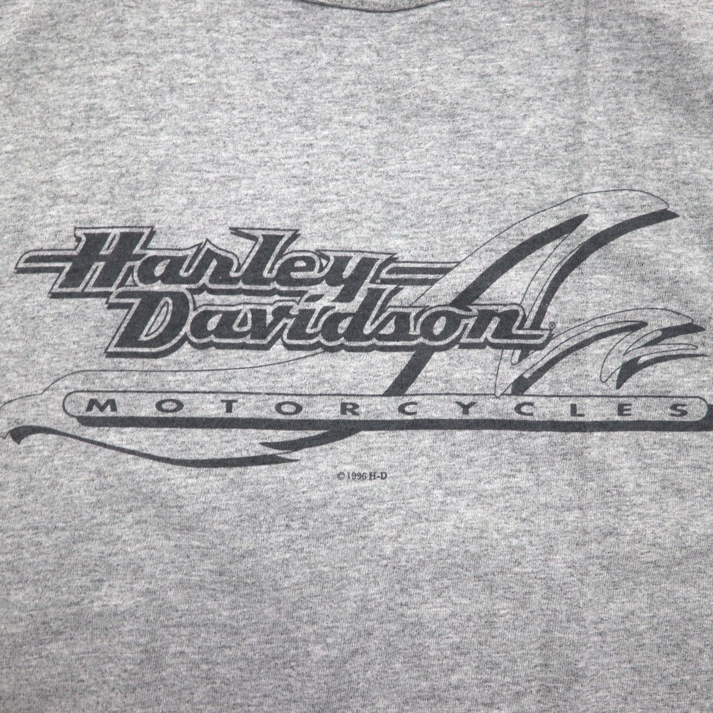HARLEY DAVIDSON 90s Made in USA Tank Top, Size L, Gray Cotton, Honolulu, Hawaii, Double-Sided Print