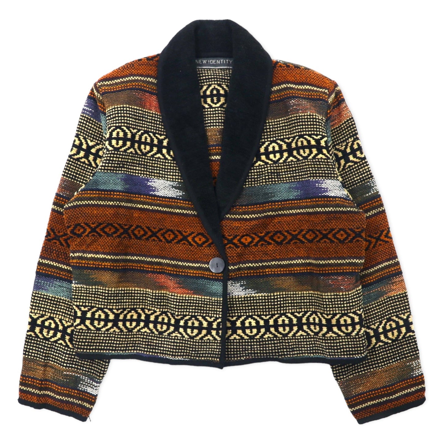 NEW IDENTITY 90s Gobelin Jacquard Jacket, Size L, Multicolor Cotton, All-Over Print