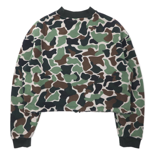 adidas originals カモフラ クロップド スウェット 4XOT カーキ コットン トレフォイルロゴ BR5182