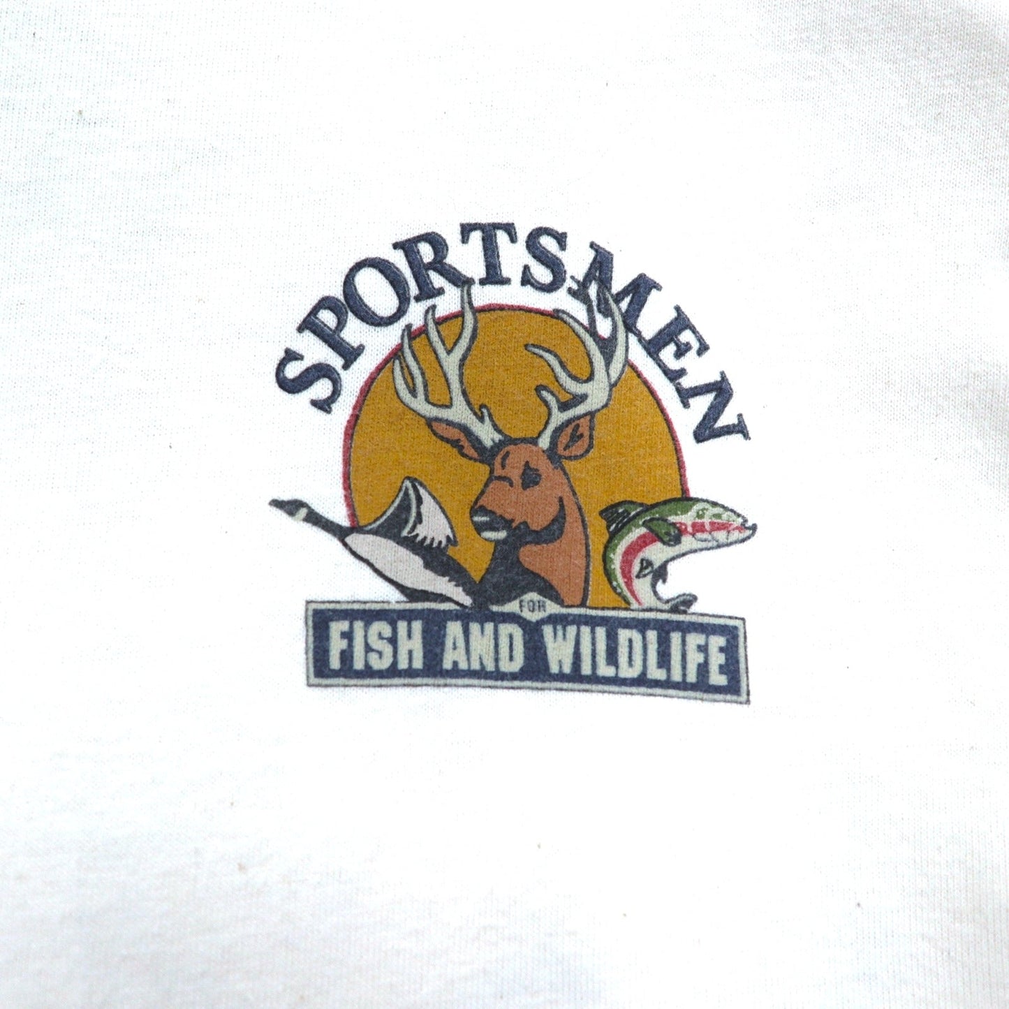 USA製 90年代 Green Brand ロングスリーブTシャツ ロンT XL 袖プリント  SPORTSMEN FISH AND WILDLIFE